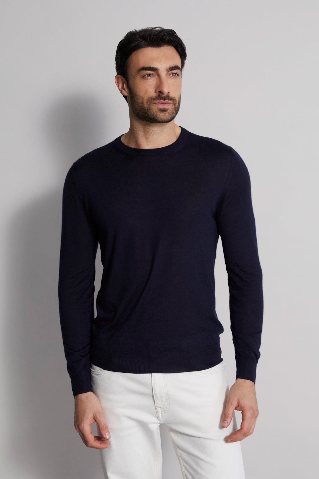 Argentina cashmere silk crewneck in iconic colors