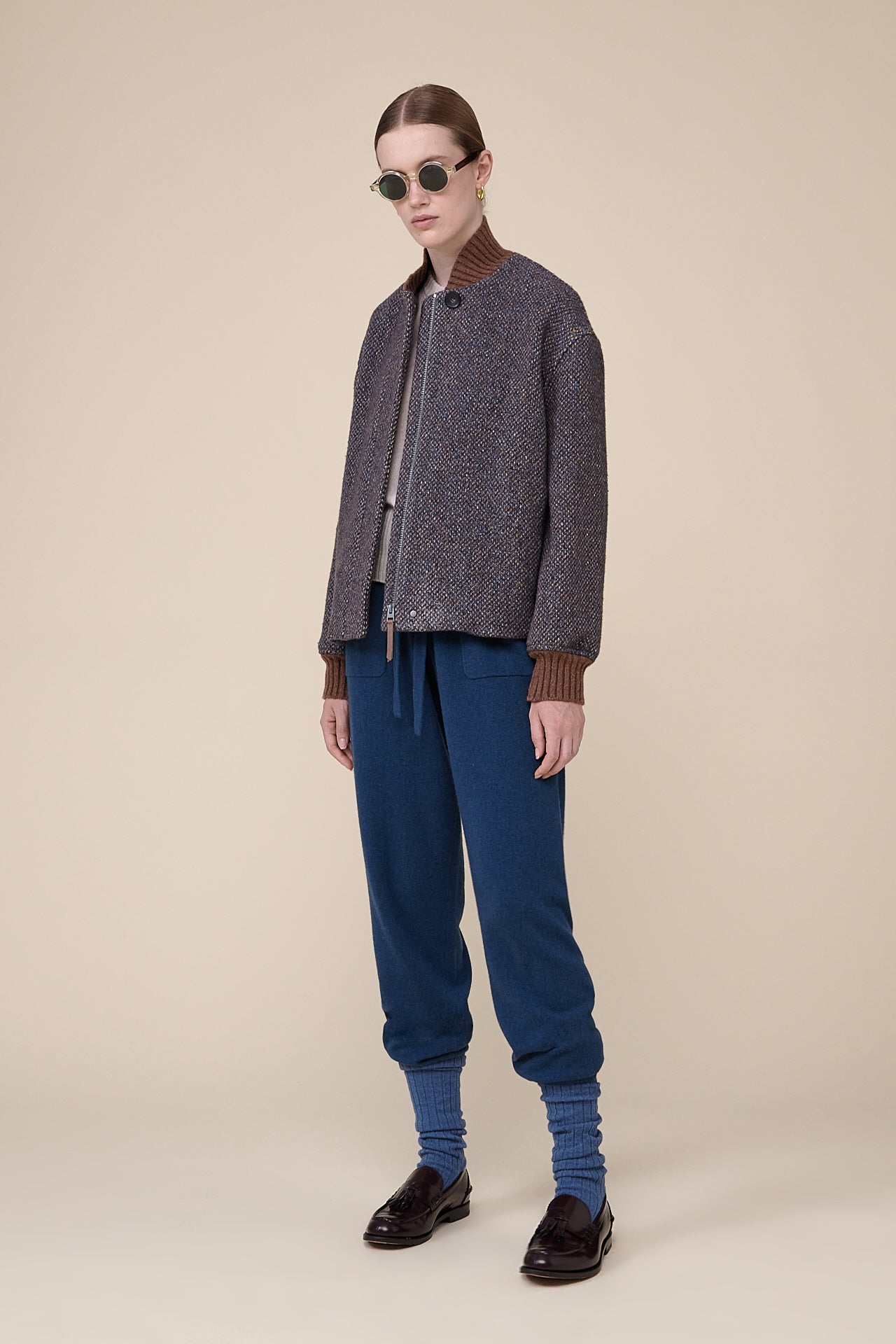 Doris wool silk tweed bomber