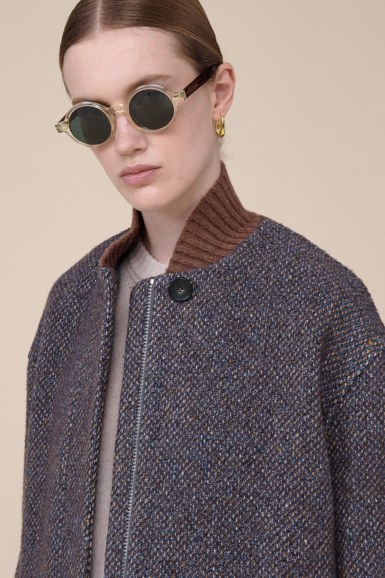 Doris wool silk tweed bomber