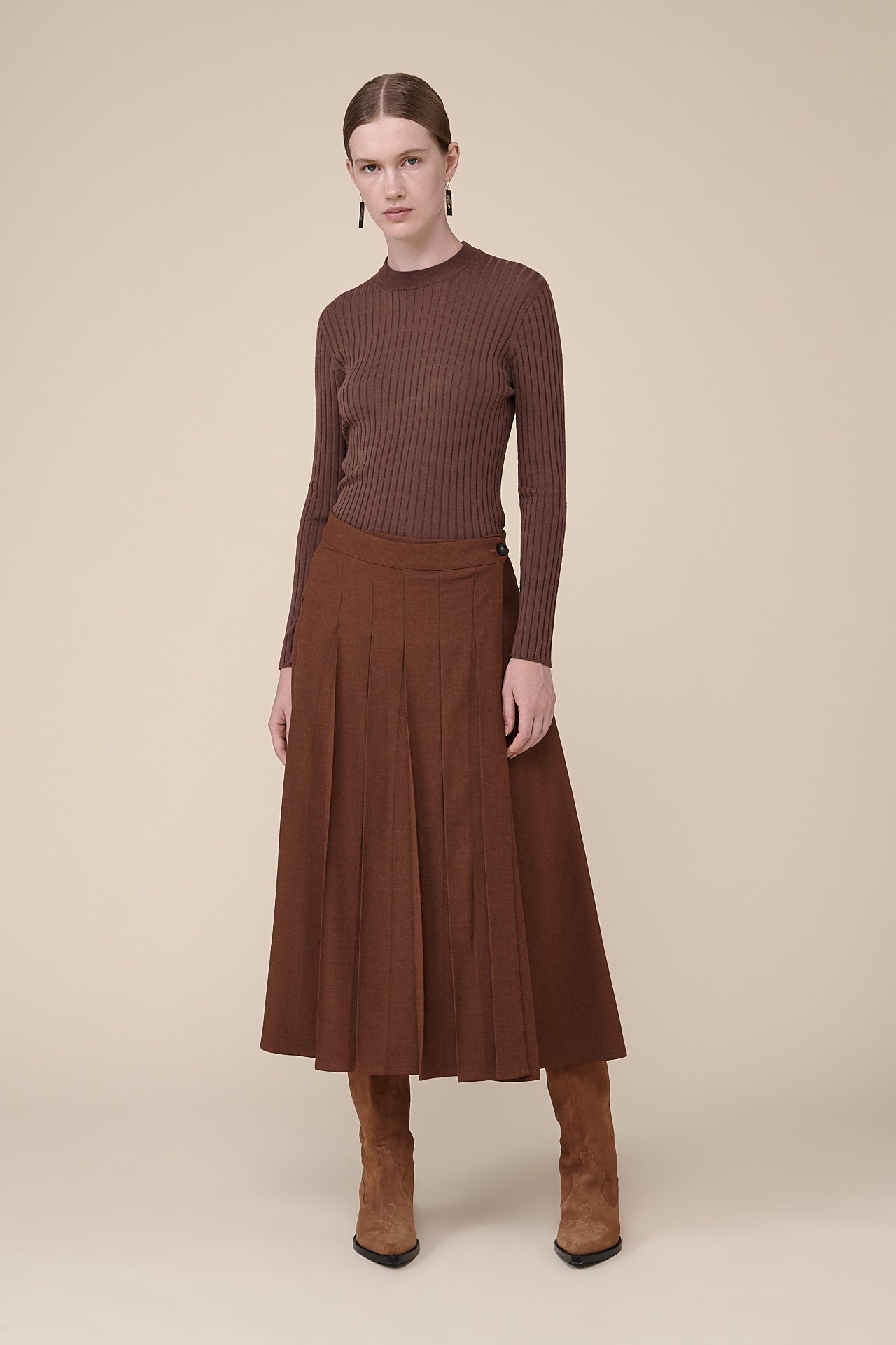 Cindy Wool Blend Long Skirt