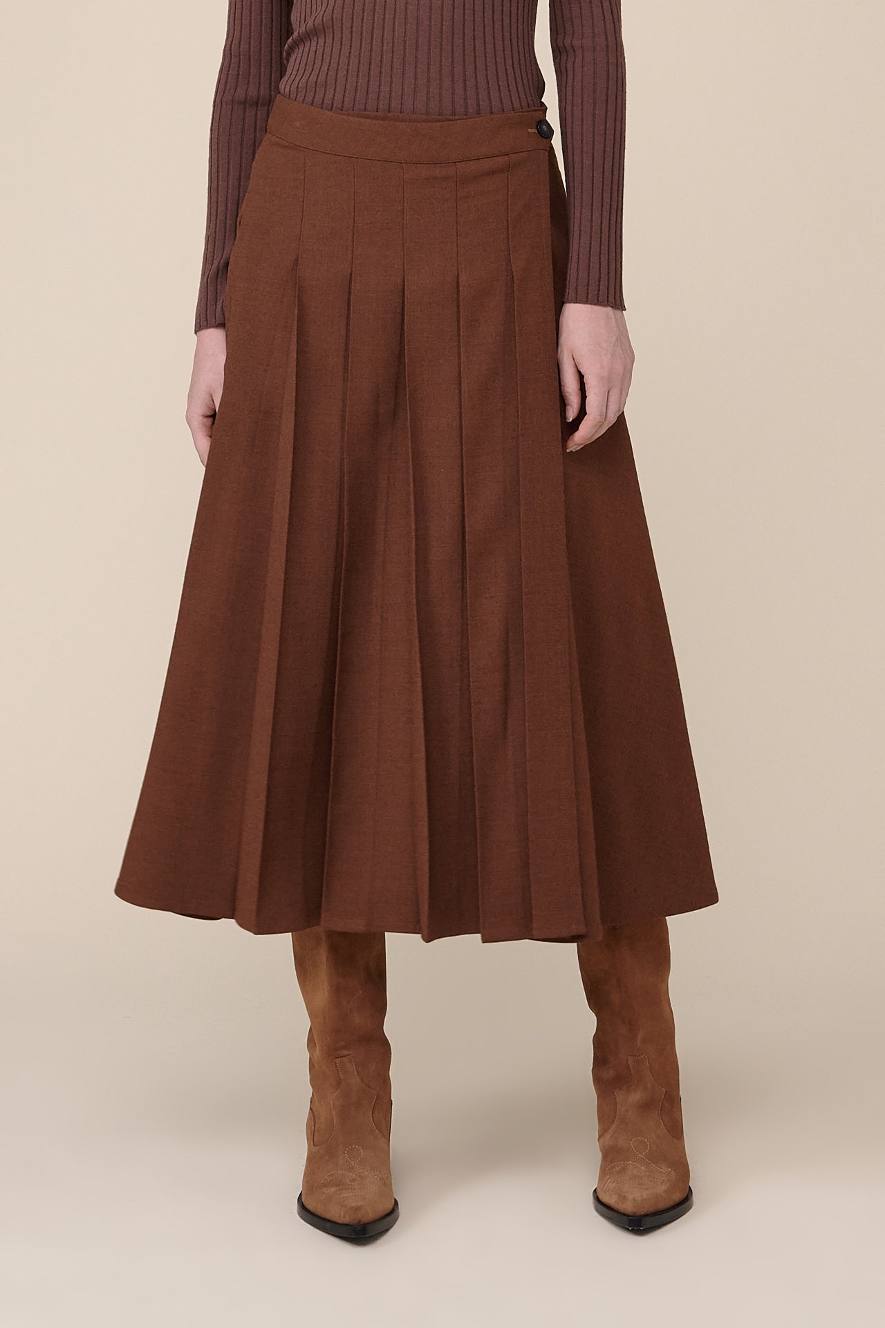 Cindy Wool Blend Long Skirt