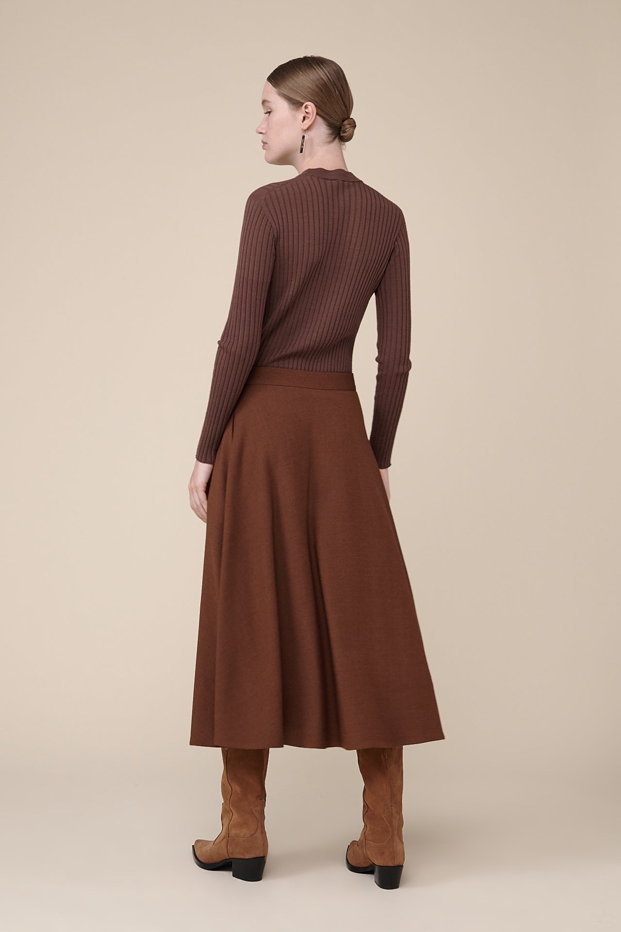 Cindy Wool Blend Long Skirt