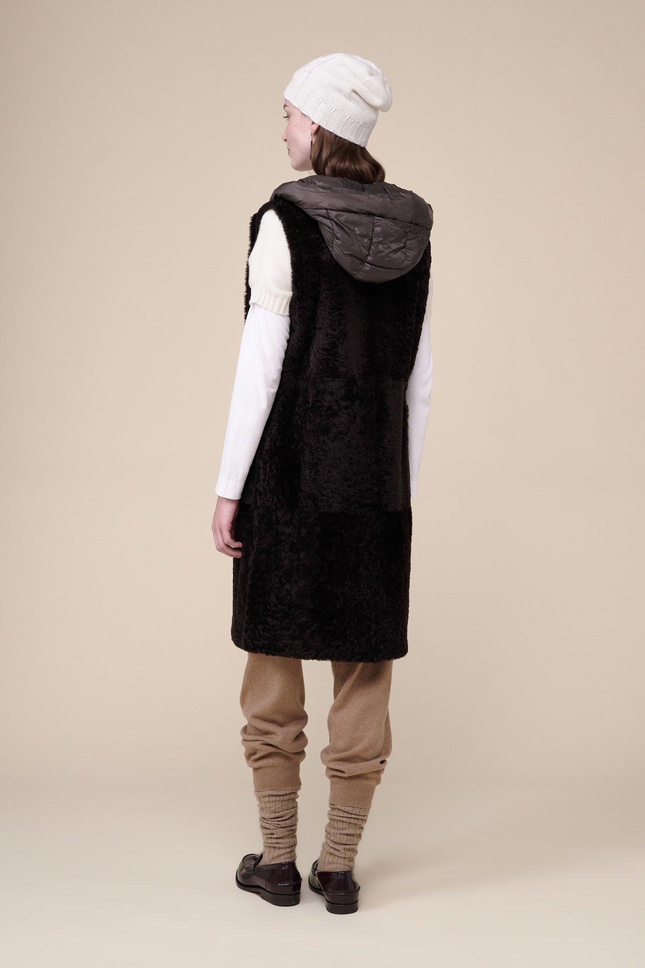 Nora Long Shearling Reversible Vest