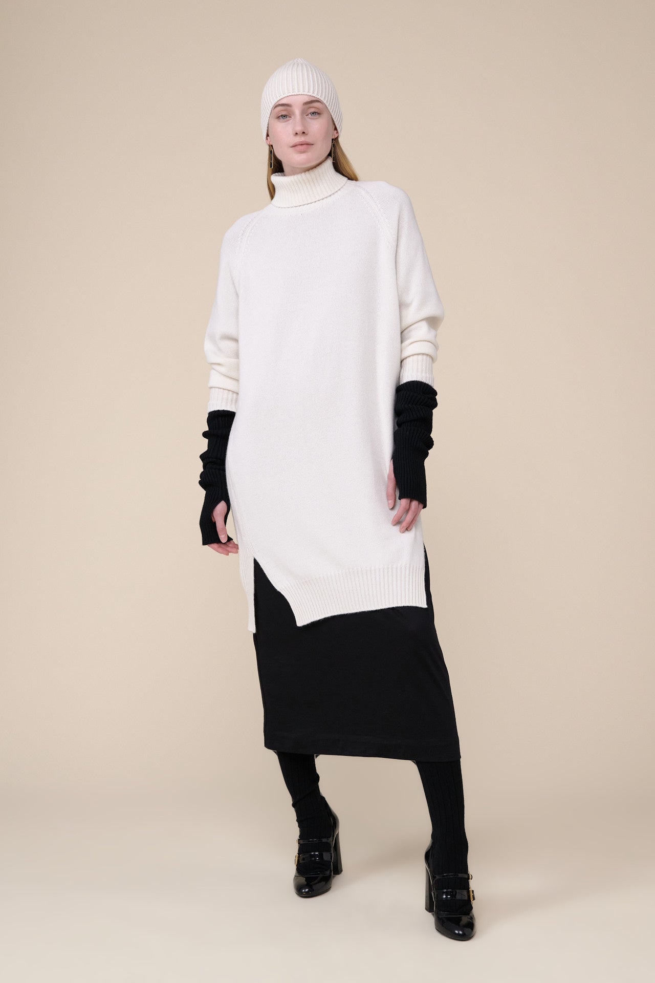 Blanche Turtleneck Cashmere Dress