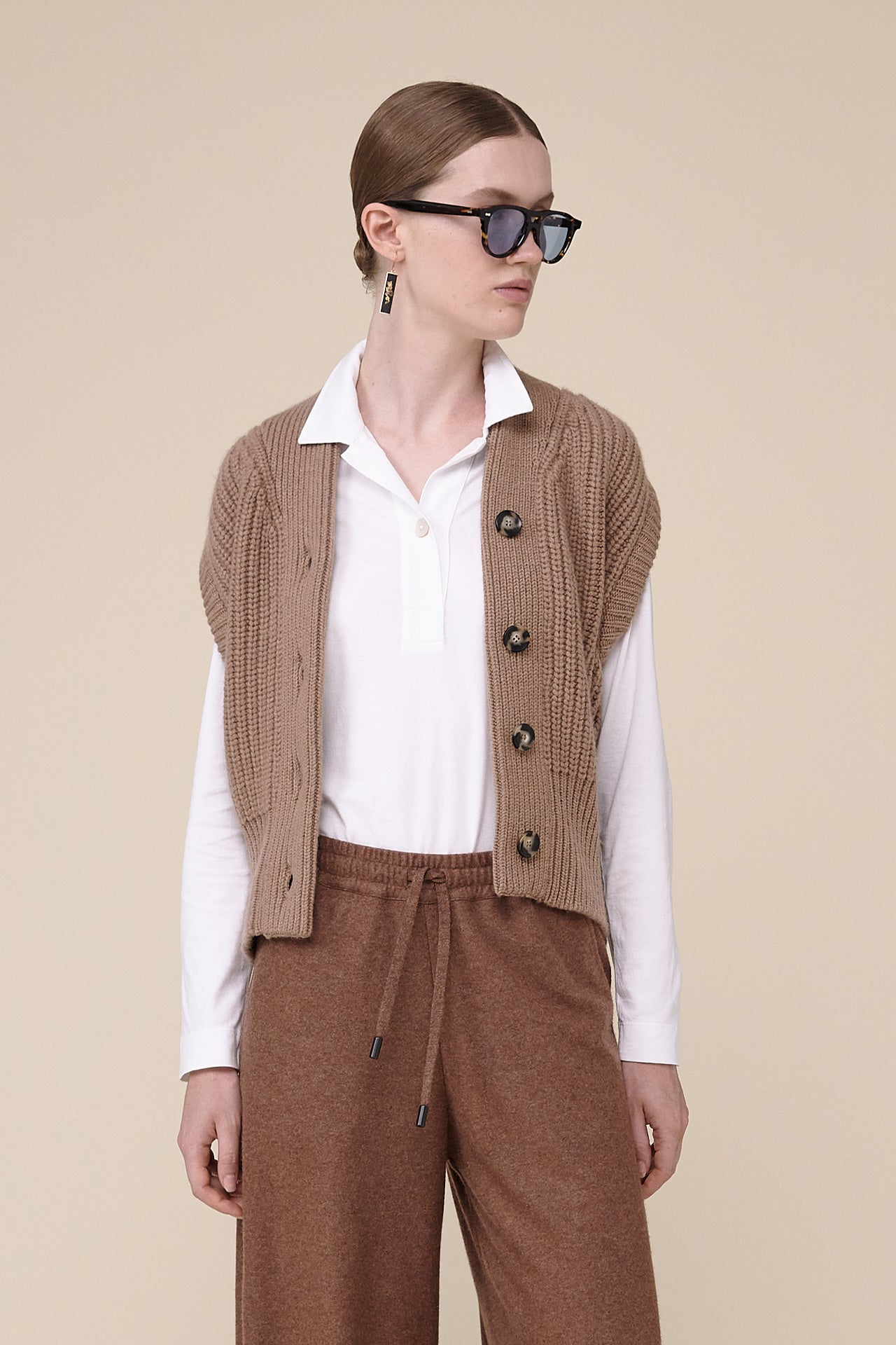 Lucille Cashmere Knit Buttoned Vest