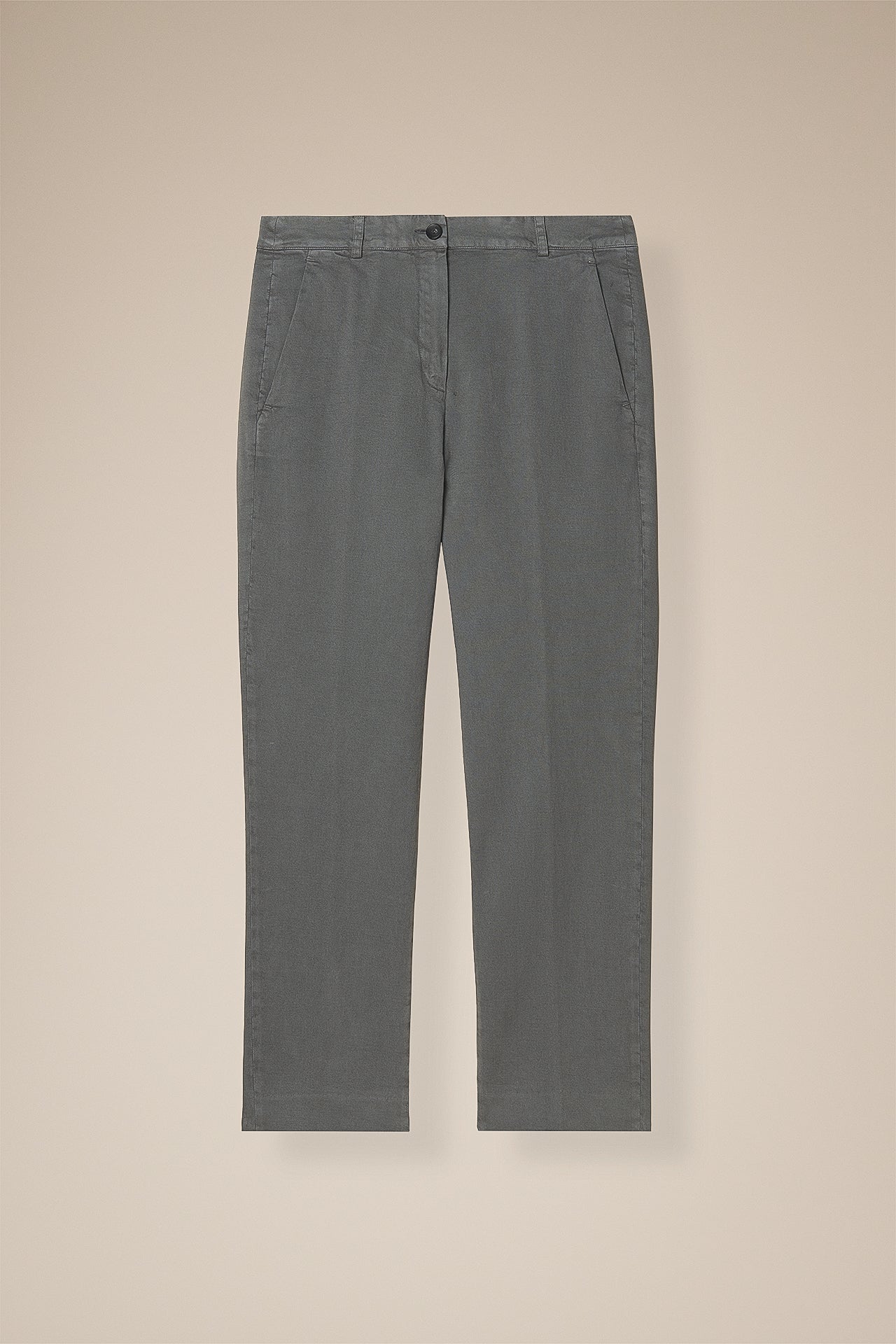 Jinny Twill Old Straight Leg Cotton and Cashmere Blend Trousers