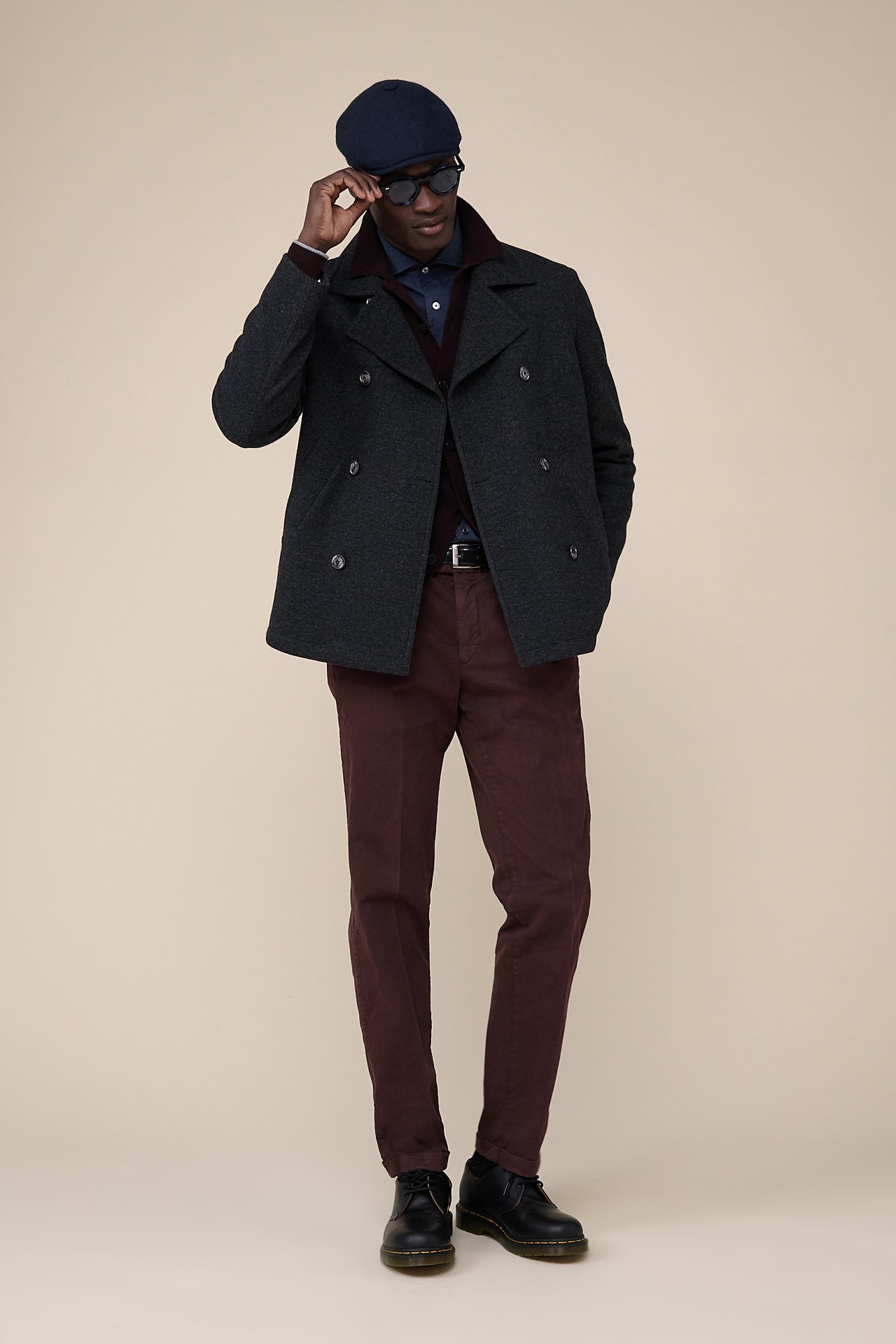 Peacoat Cashmere Flanel Double Caban