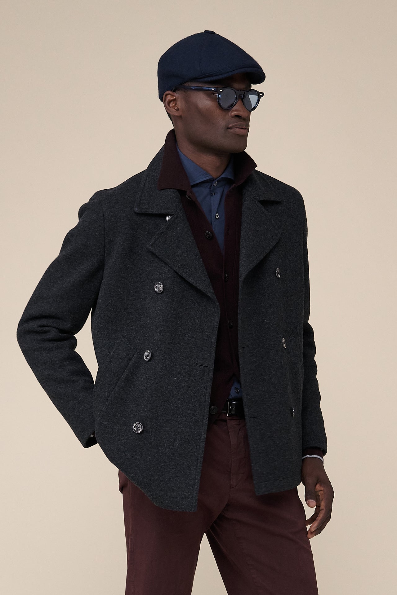 Peacoat Cashmere Flanel Double Caban