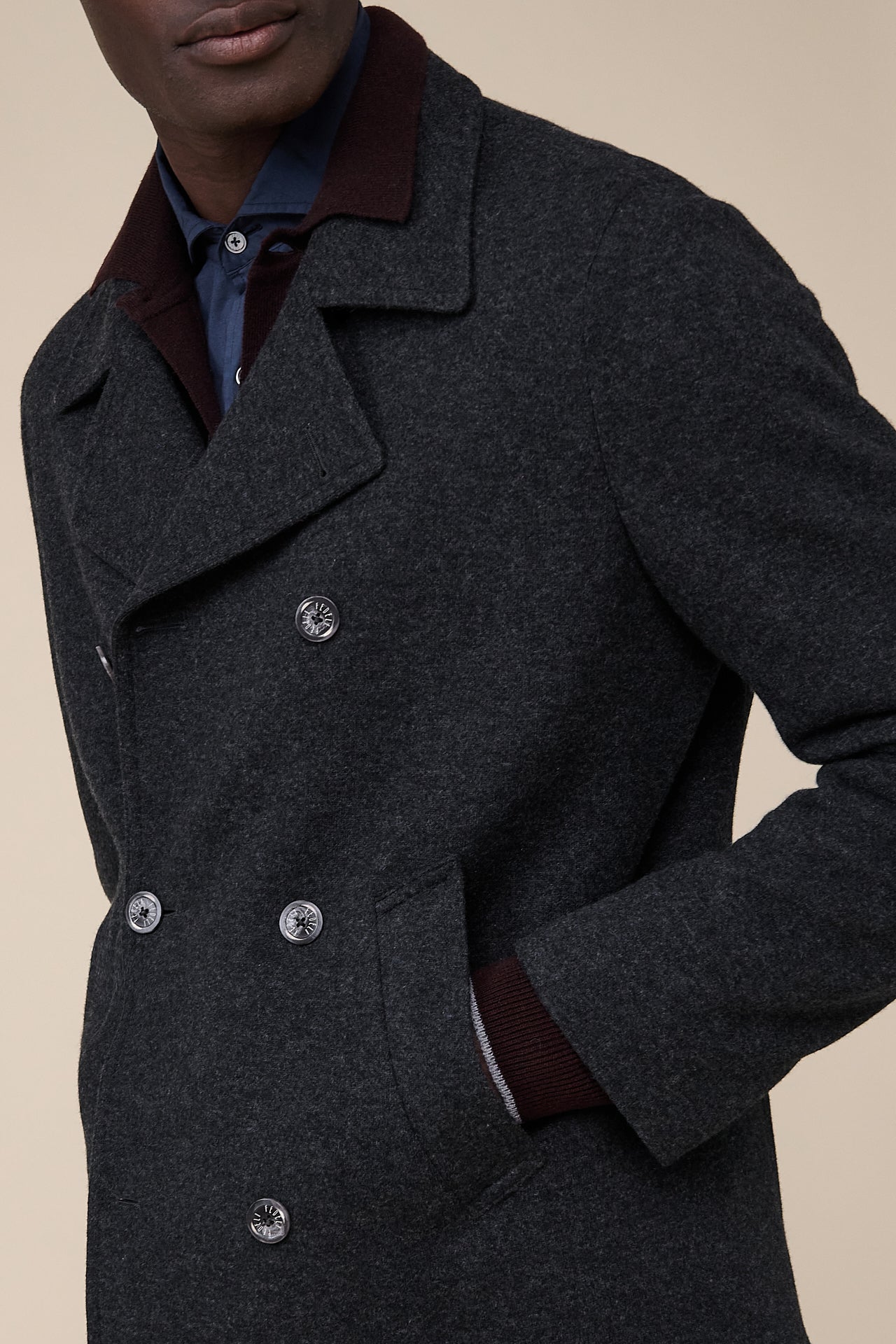 Peacoat Cashmere Flanel Double Caban