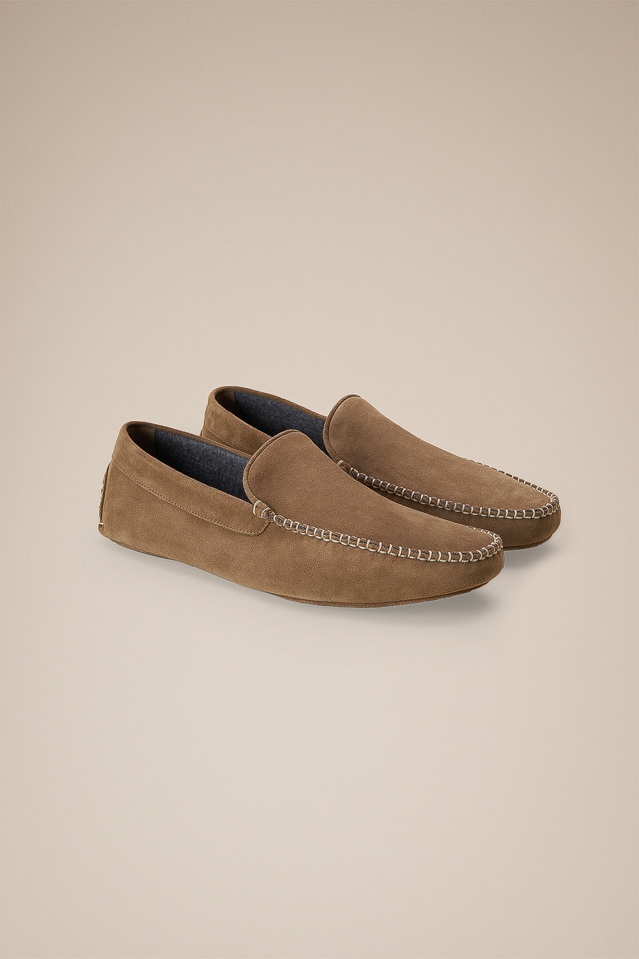 Suede Slippers Cashmere Inside