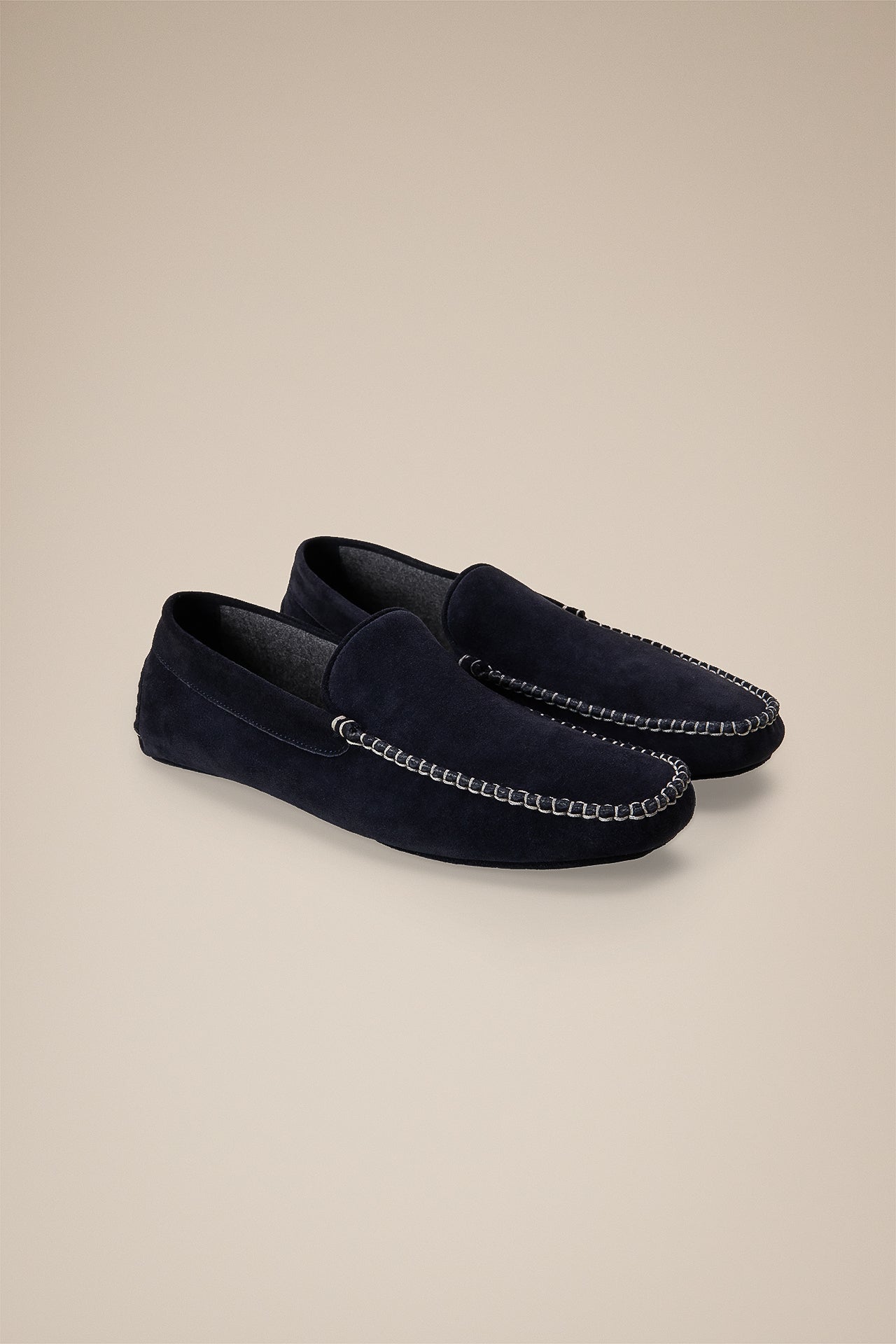 Suede Slippers Cashmere Inside