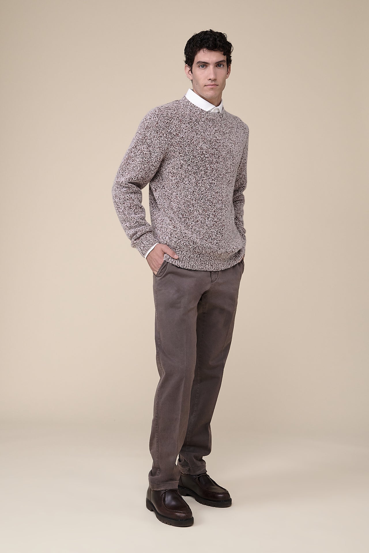 Argentina Curly Cashmere and Wool Blend Crewneck