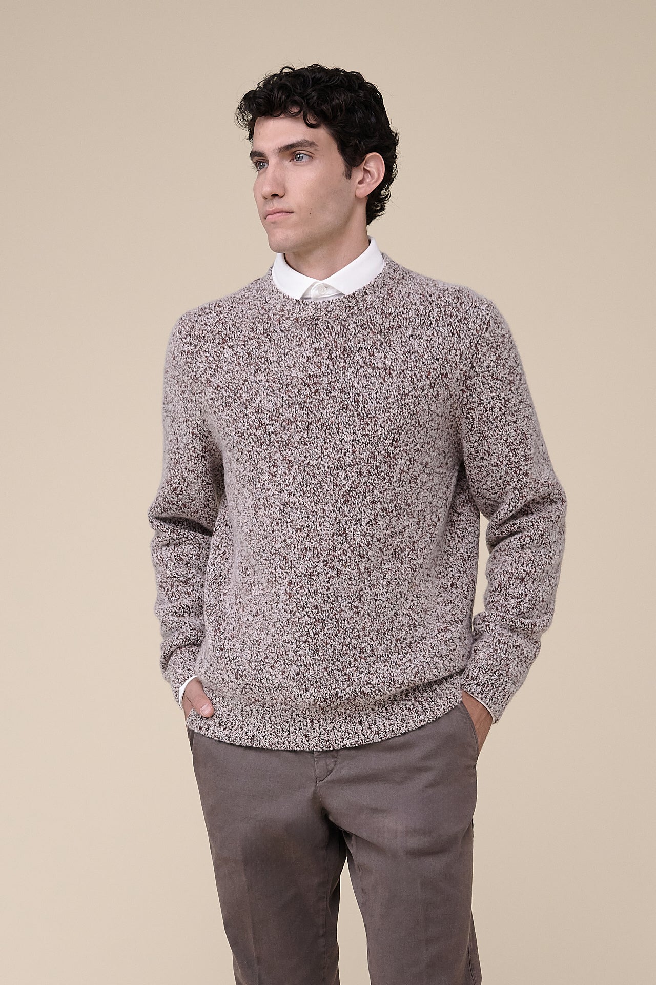 Argentina Curly Cashmere and Wool Blend Crewneck