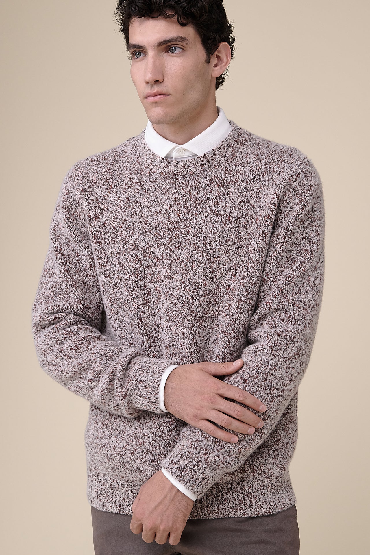 Argentina Curly Cashmere and Wool Blend Crewneck