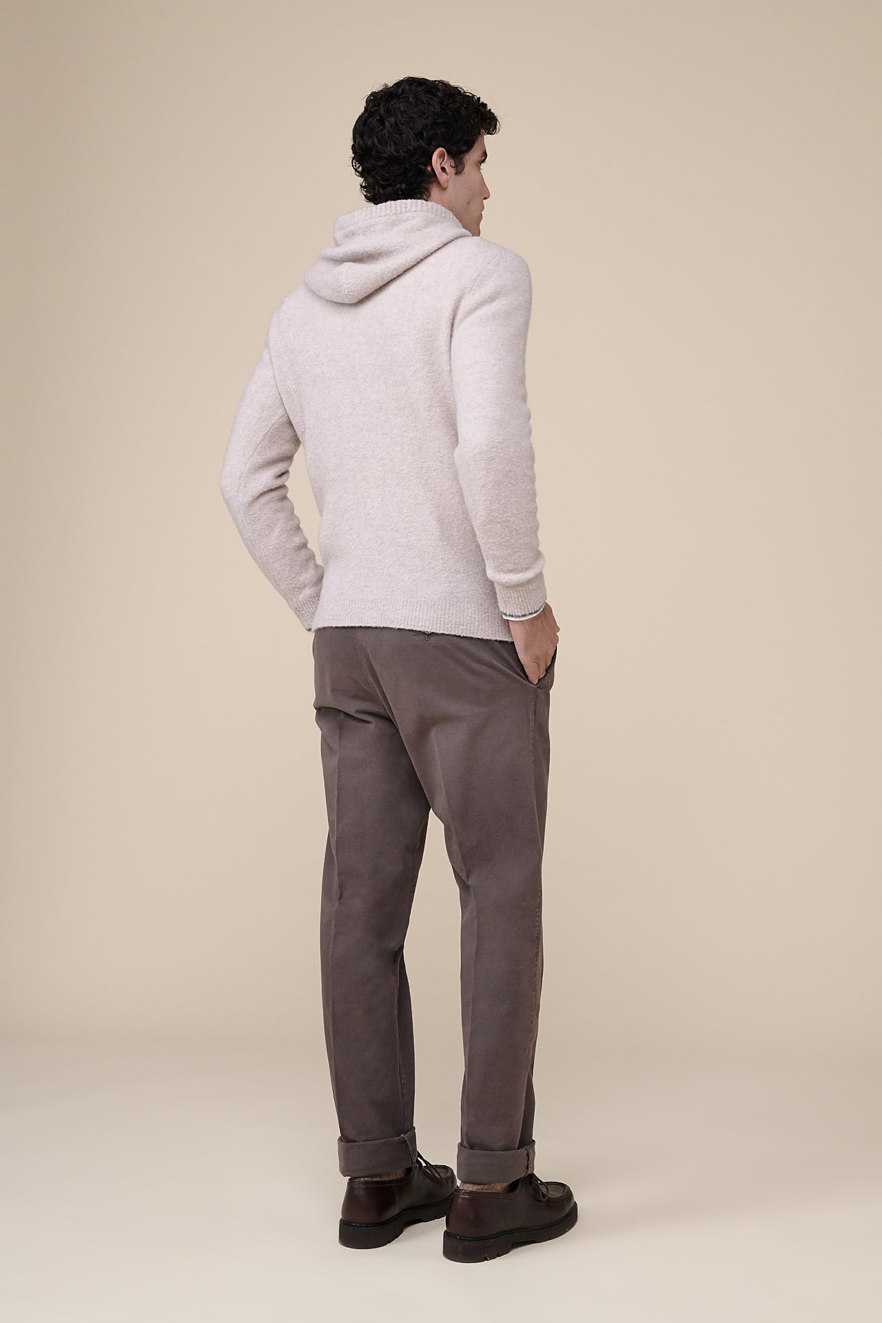 Lucas Wool and Cashmere Blend Bicolor Hoodie