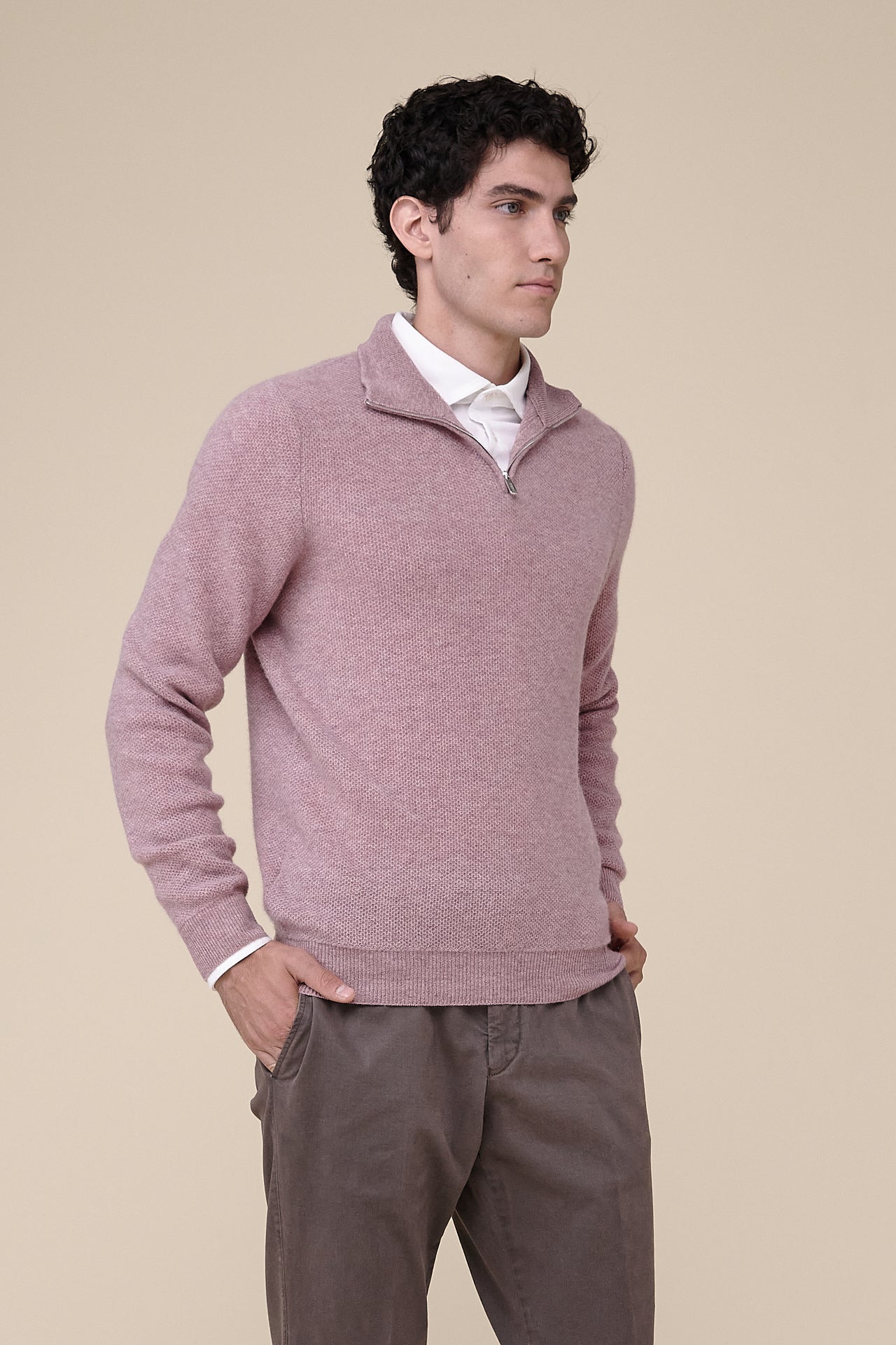 Ape Half Zipped Cashmere Sweater