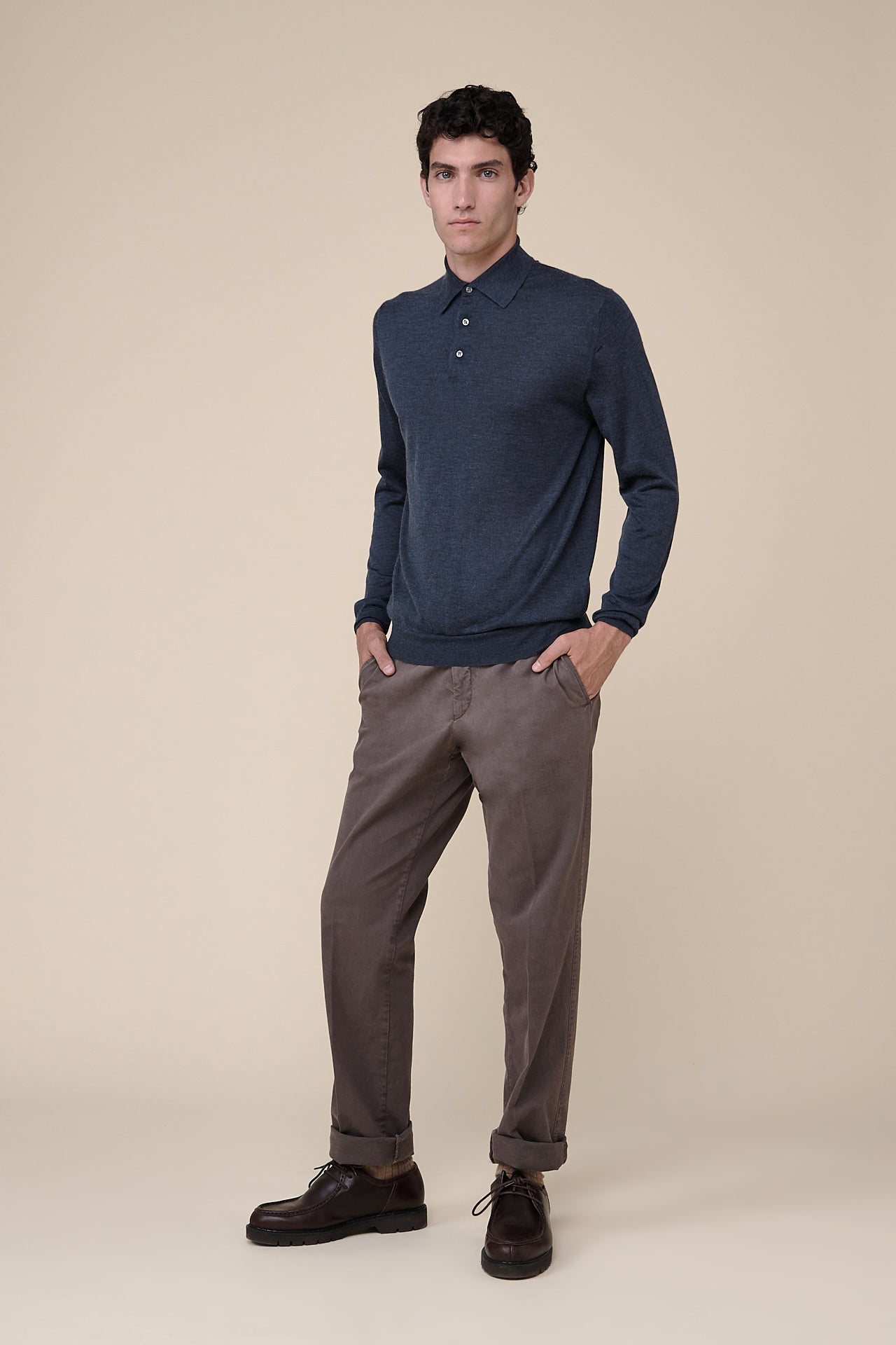 Sportman Long Sleeve Cashmere Silk Polo