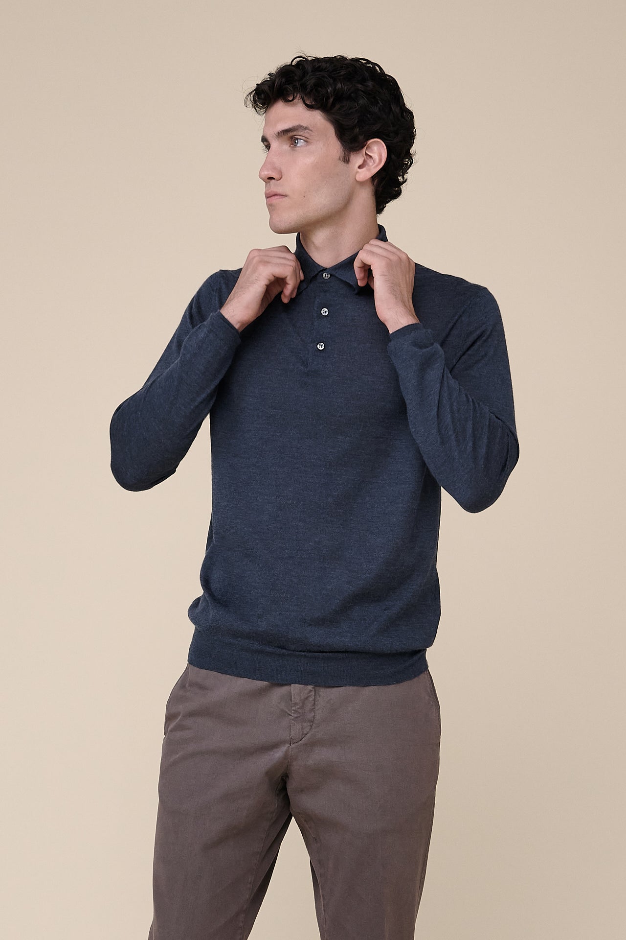 Sportman Long Sleeve Cashmere Silk Polo