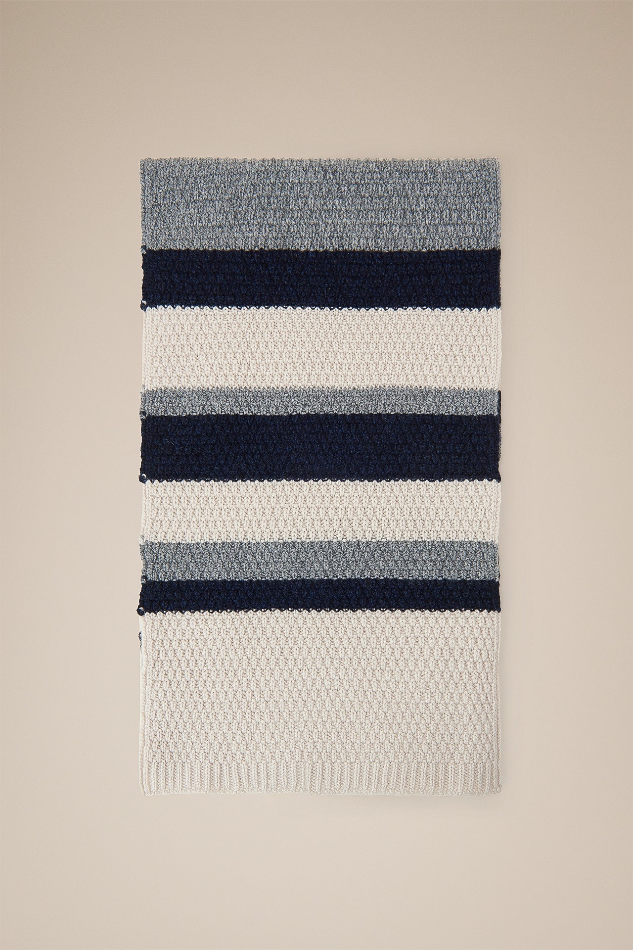 Rise Cashmere Knit Scarf with striped pattern