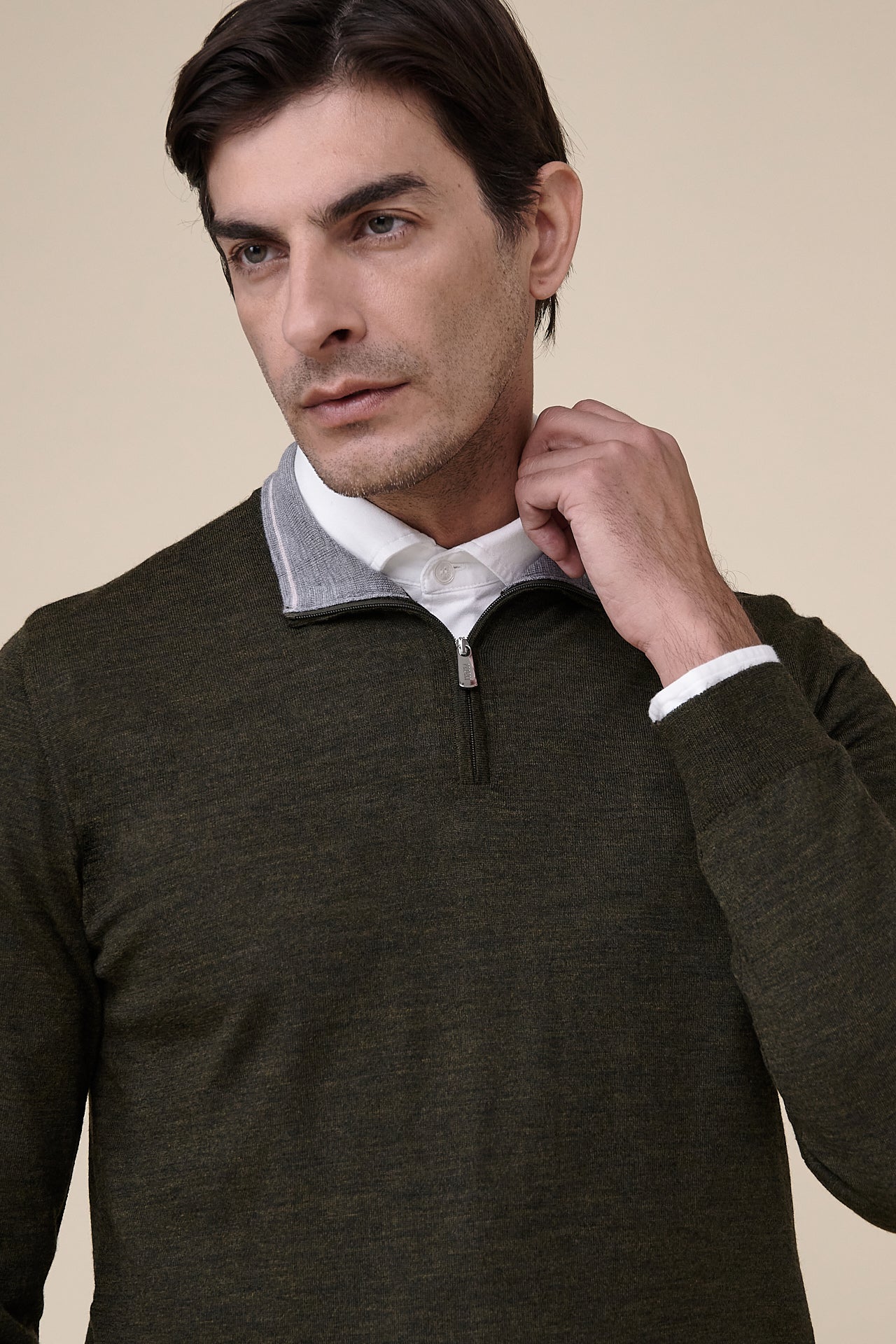 Favonio Half Zipped Superfine Wool Sweater