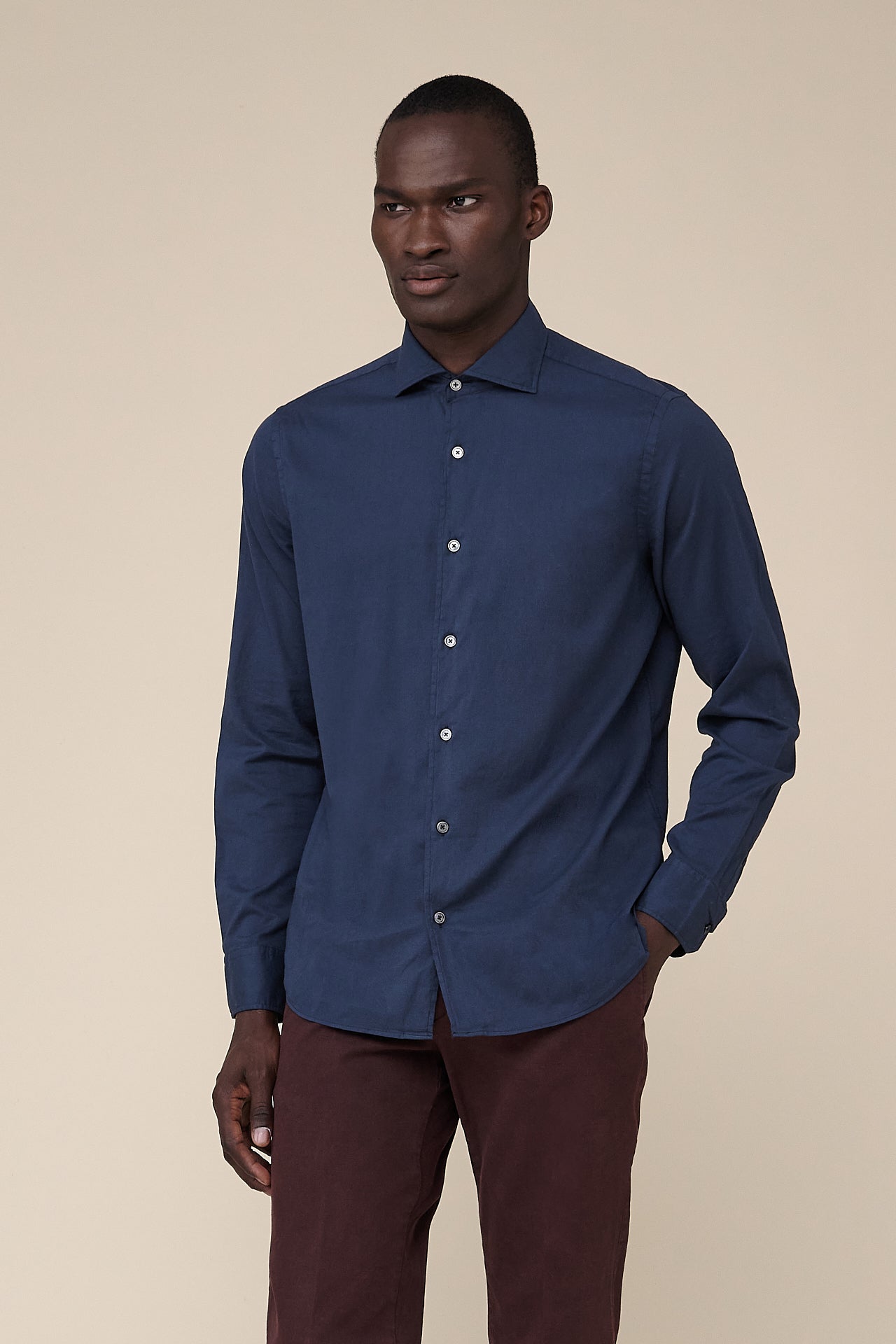 Sean Stretch Cotton Voile Shirt in iconic colors