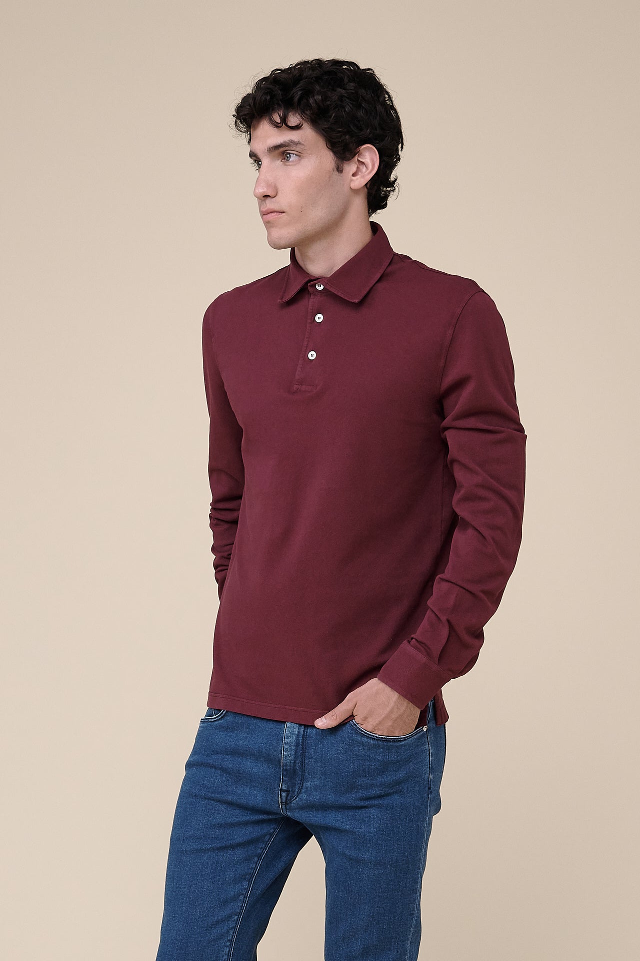 Fedeli Long-Sleeve high quality Cotton Pique Shirt