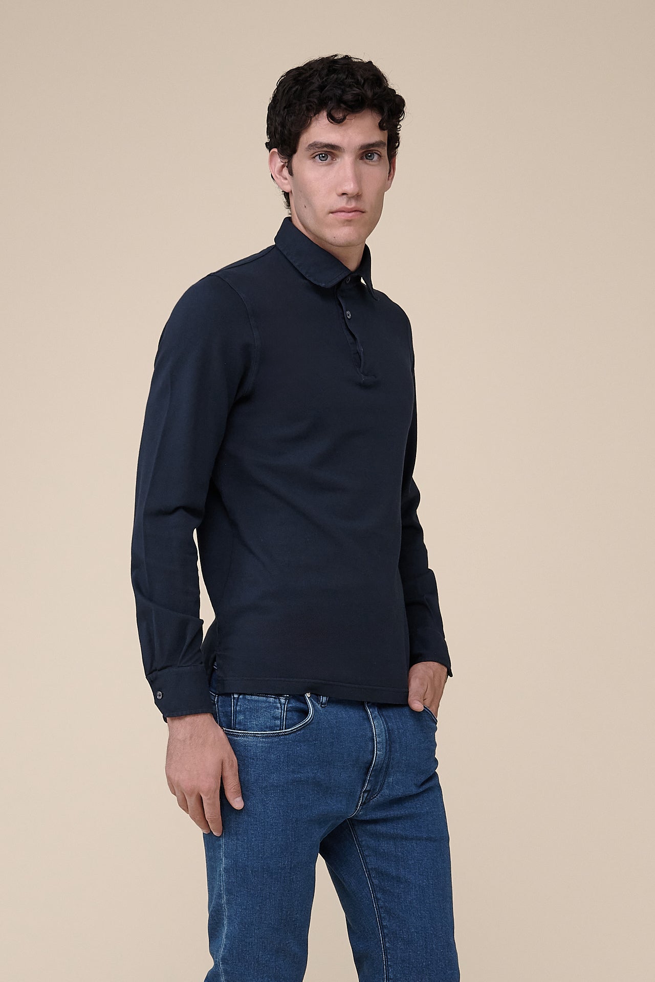 North Piquet Long Sleeve Polo in iconic colors