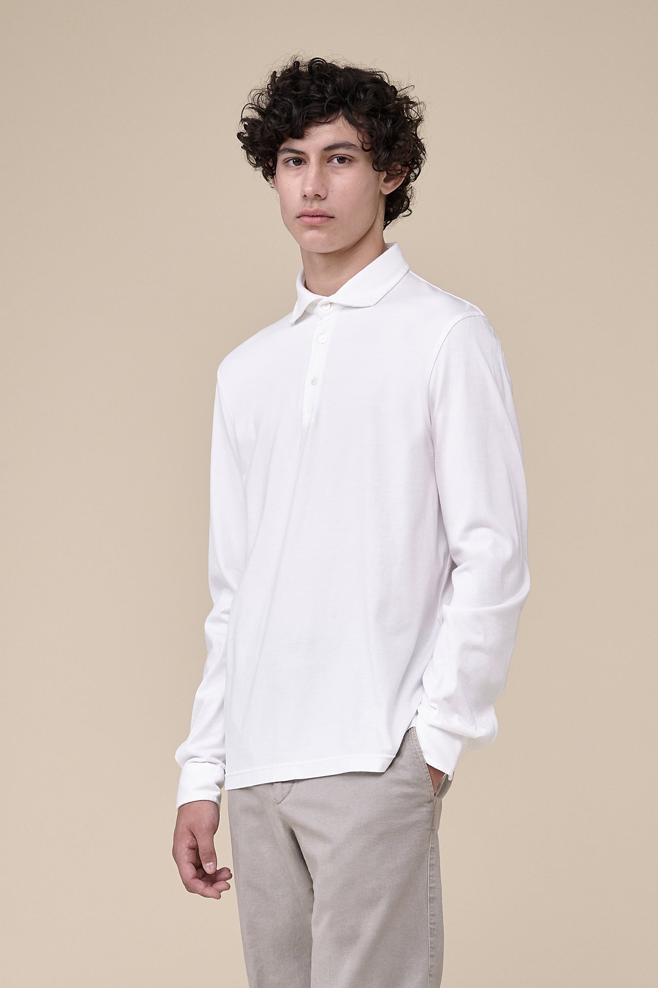 Zero the organic cotton long sleeve polo shirt