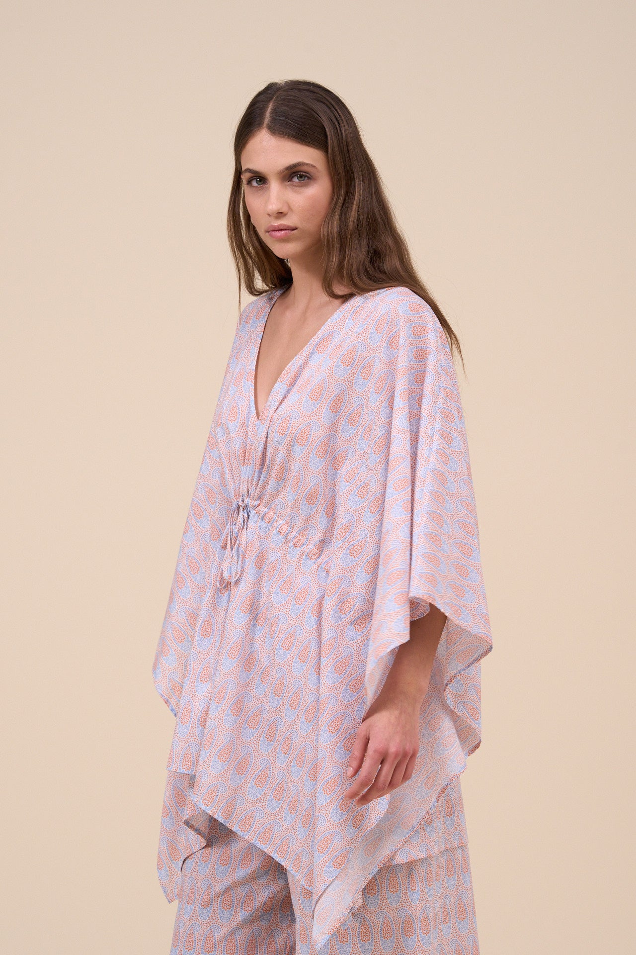 Armonia Printed Cotton Voile Kaftan - Paisley Pattern