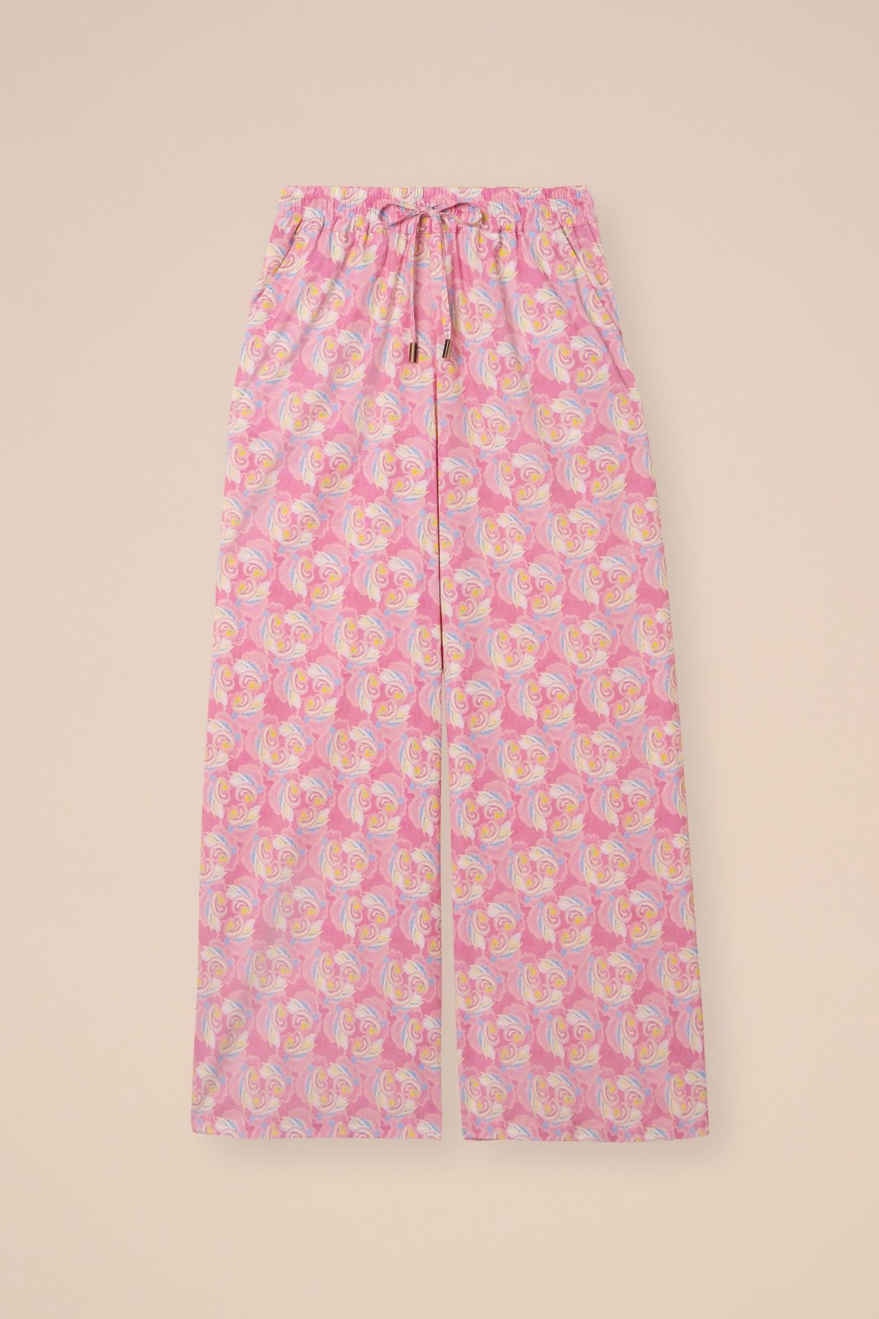 New Diana Cotton Voile Printed Trousers - Floral Swirl Pattern