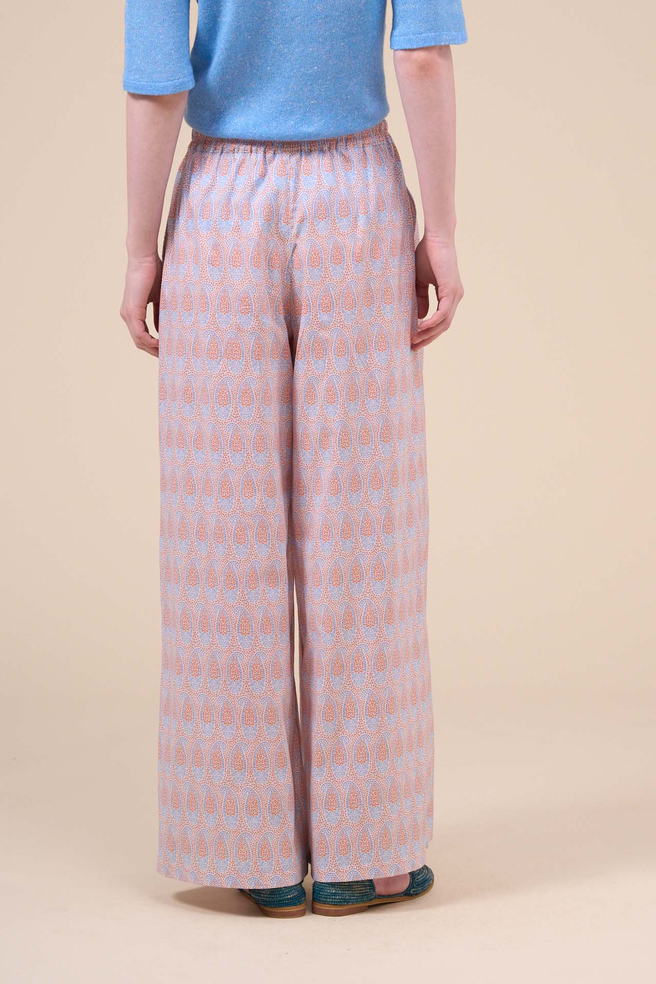 New Diana Cotton Voile Printed Trousers - Paisley Pattern