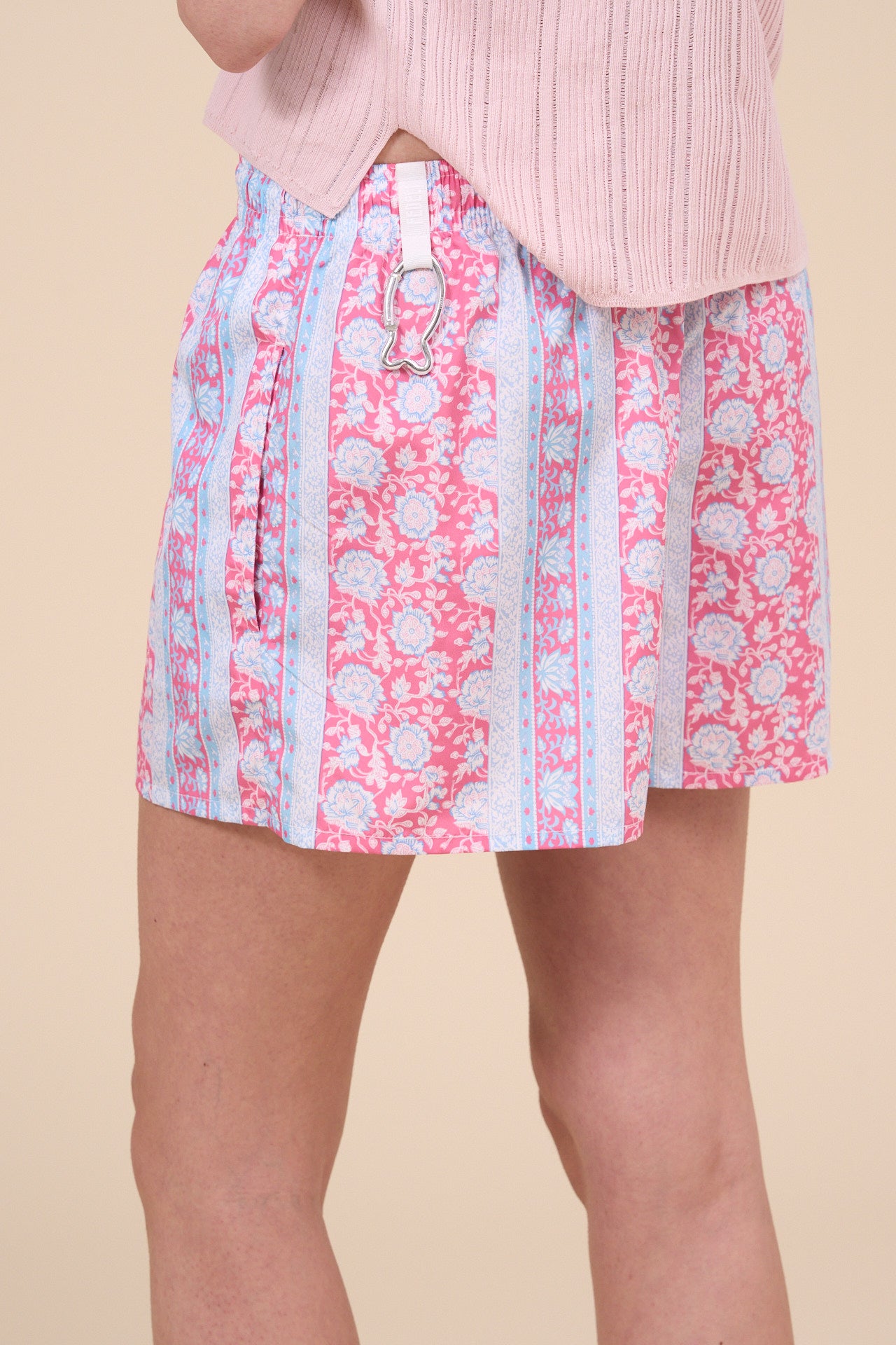 Panarea Printed Airstop Shorts - Flowers and Stripes Pattern