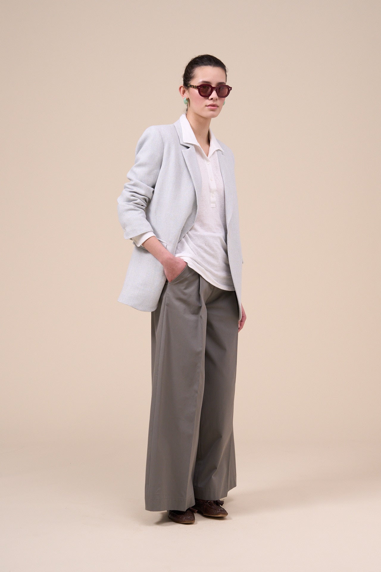 Demetra Linen Blend Net Jacket