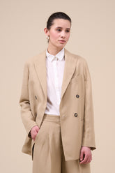 New Dandy Fluid Linen Double-breast Jacket