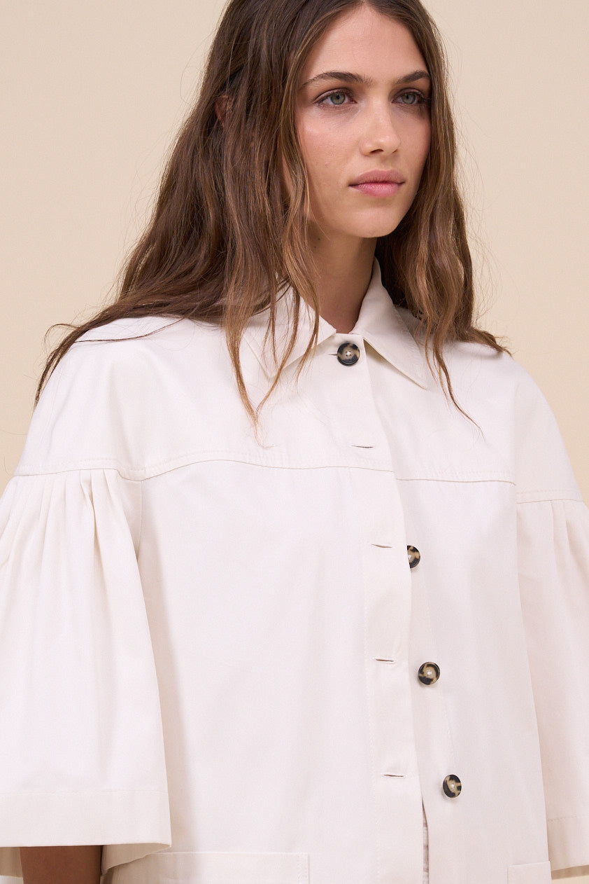 Gea Gabardine Cotton Voluminous Sleeve Jacket