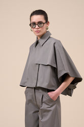 Rea Gabardine Cotton Cape Trench