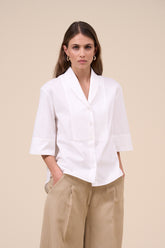 Calliope Cotton Blend Three-quarter Sleeve Shirt