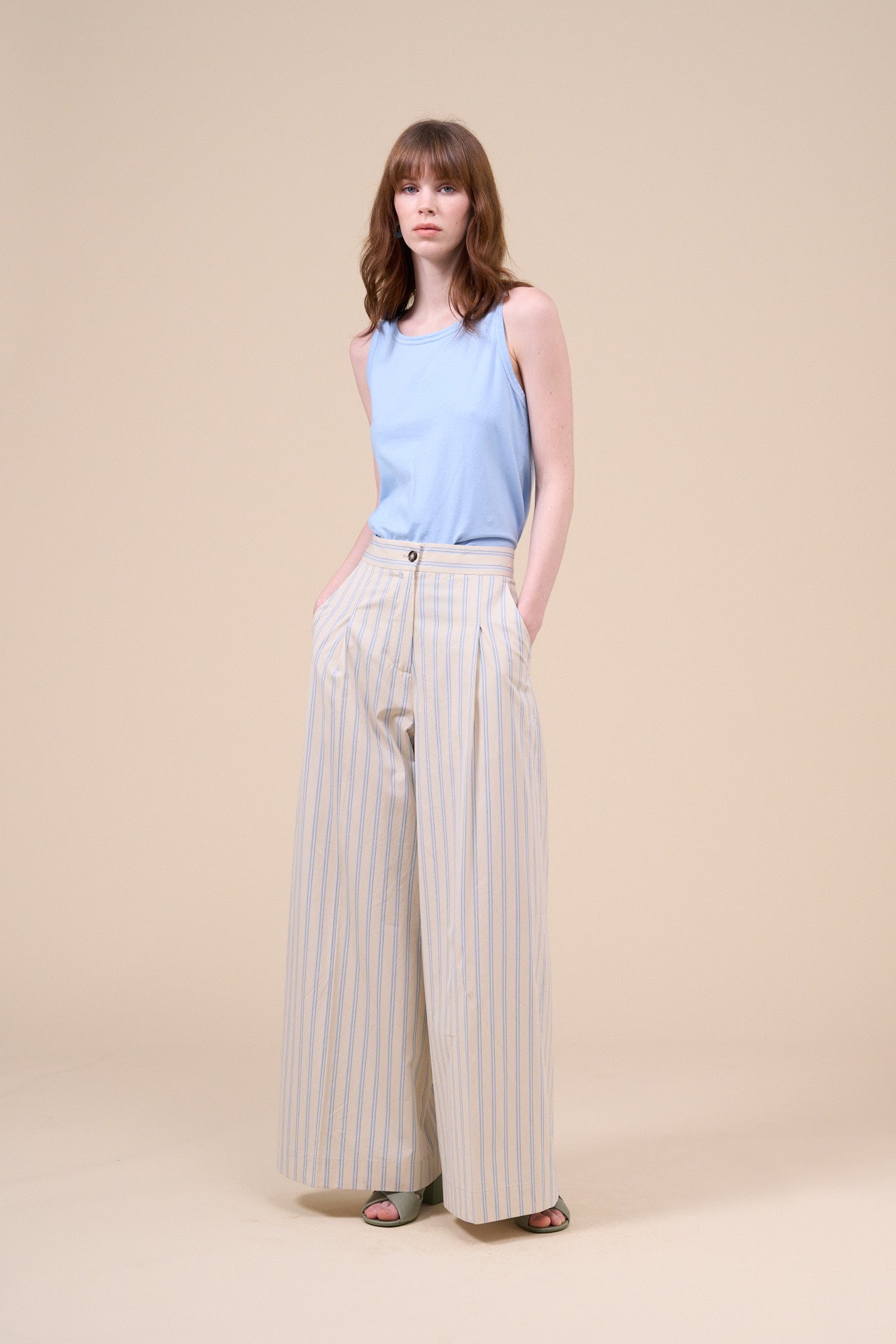 Helga Cotton Stripe Baggy Pants