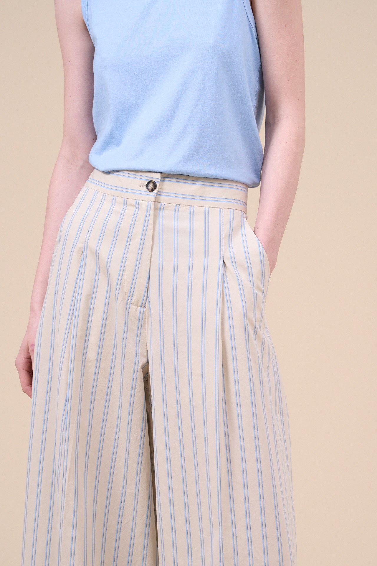 Helga Cotton Stripe Baggy Pants