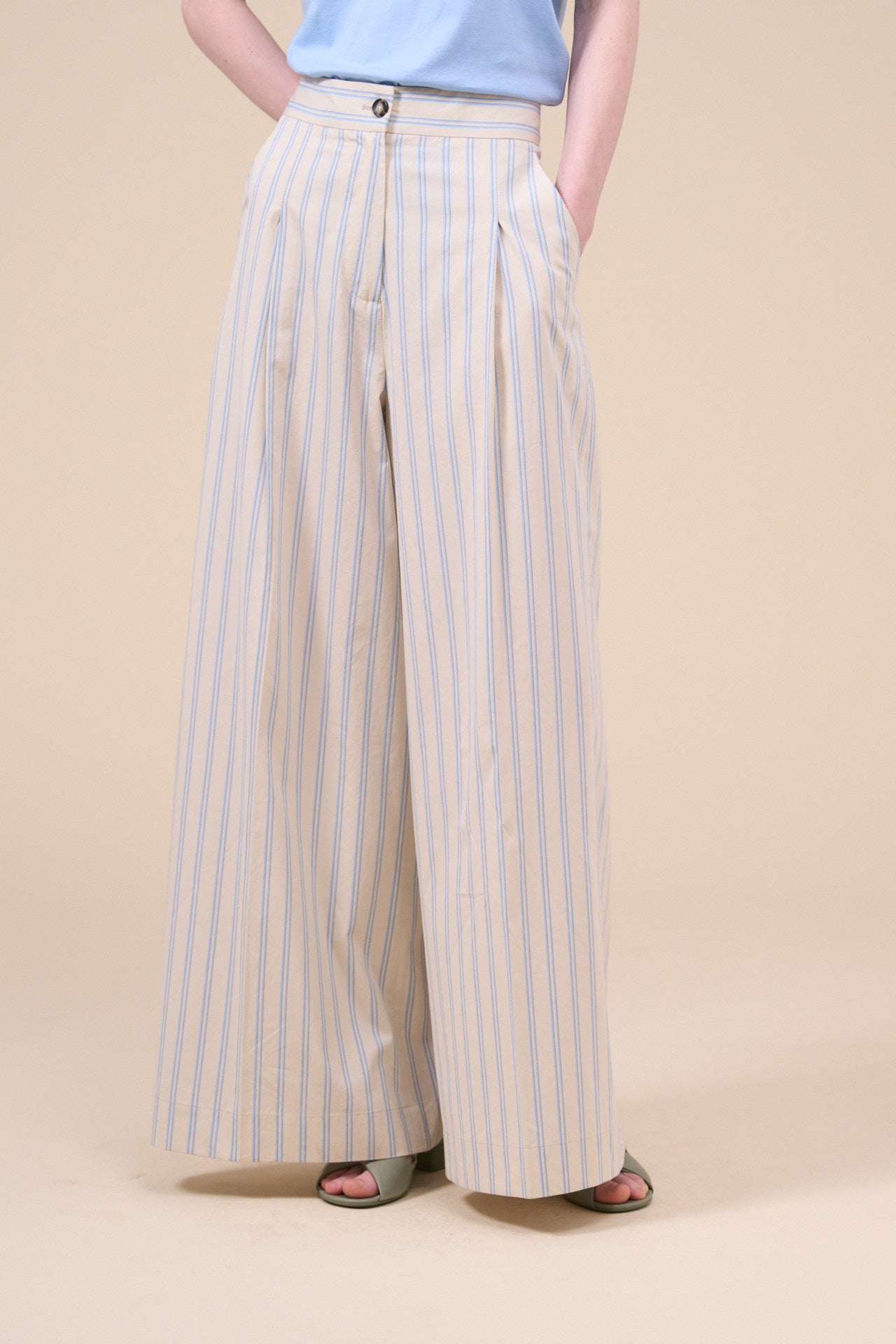 Helga Cotton Stripe Baggy Pants