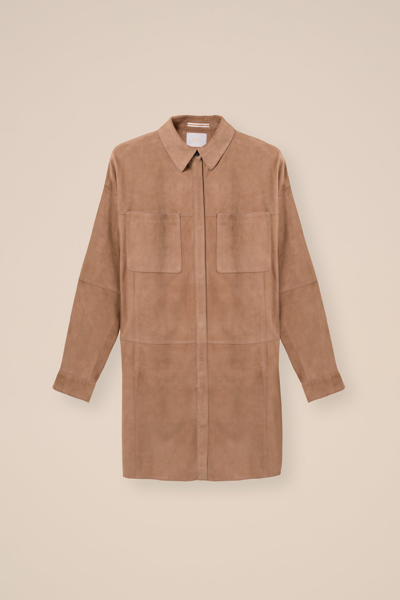 Aglaia Suede Shirt Jacket with patch pockets