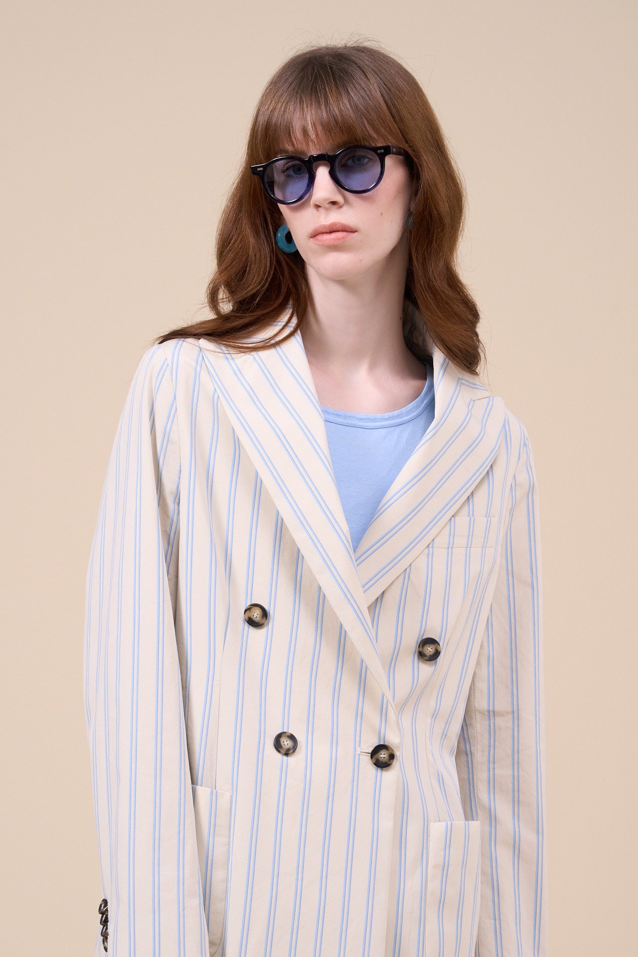 New Dandy Cotton Striped Double-breast Jacket