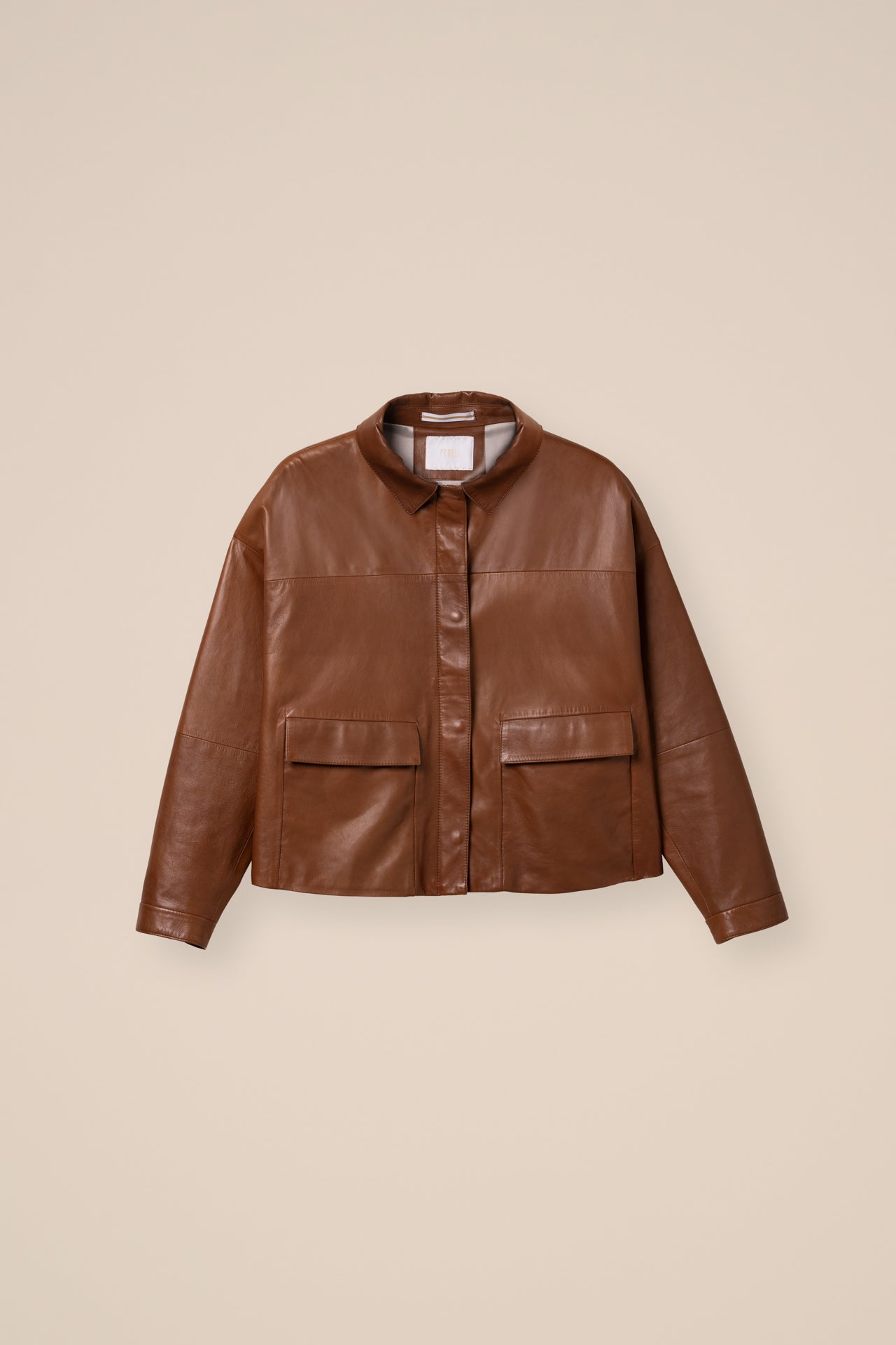 Daisy Nappa Leather Boxy Jacket