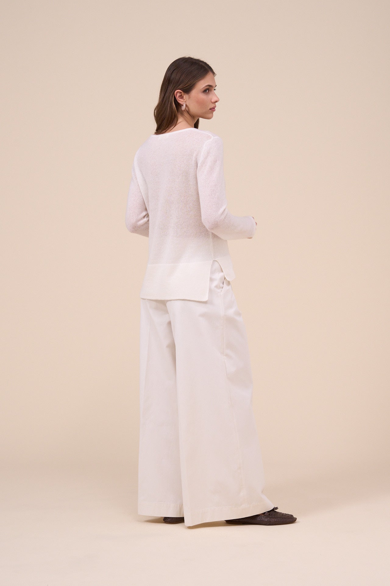 Ebe Cashmere Linen Marble Square Neck