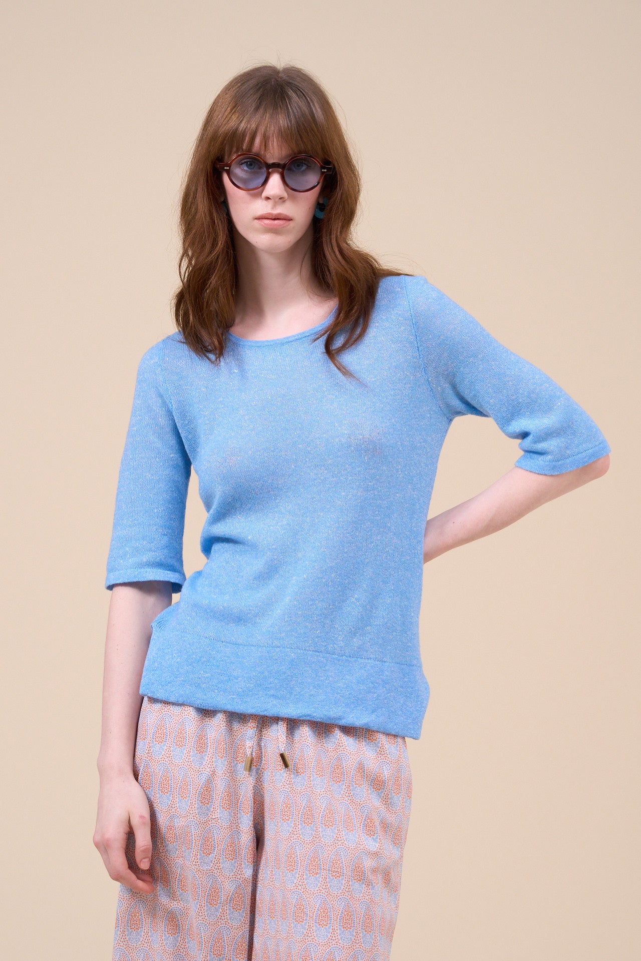 Temi Cashmere Linen Marble T-Shirt