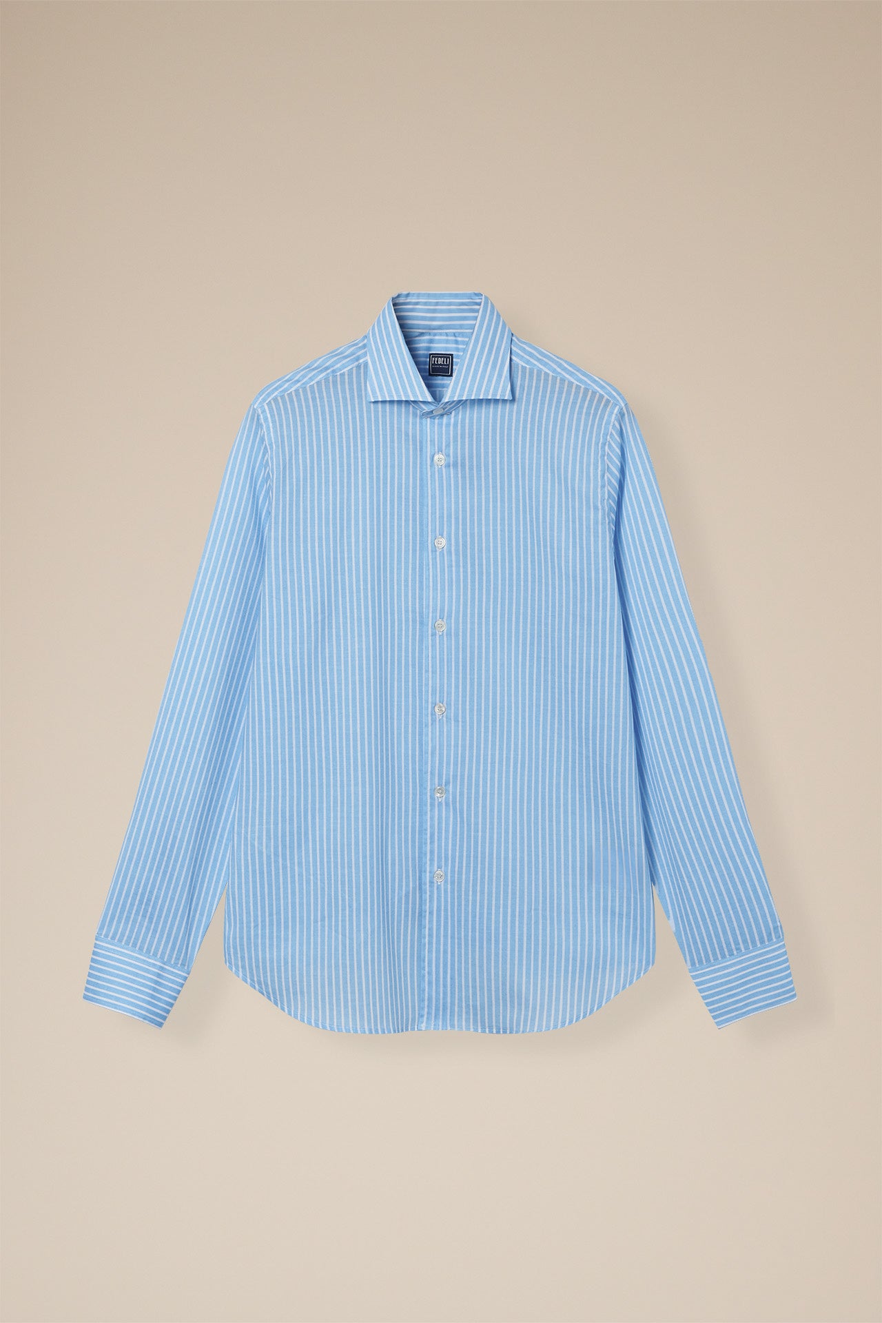 Sean Long Sleeve Cotton Voile Shirt - Striped Pattern