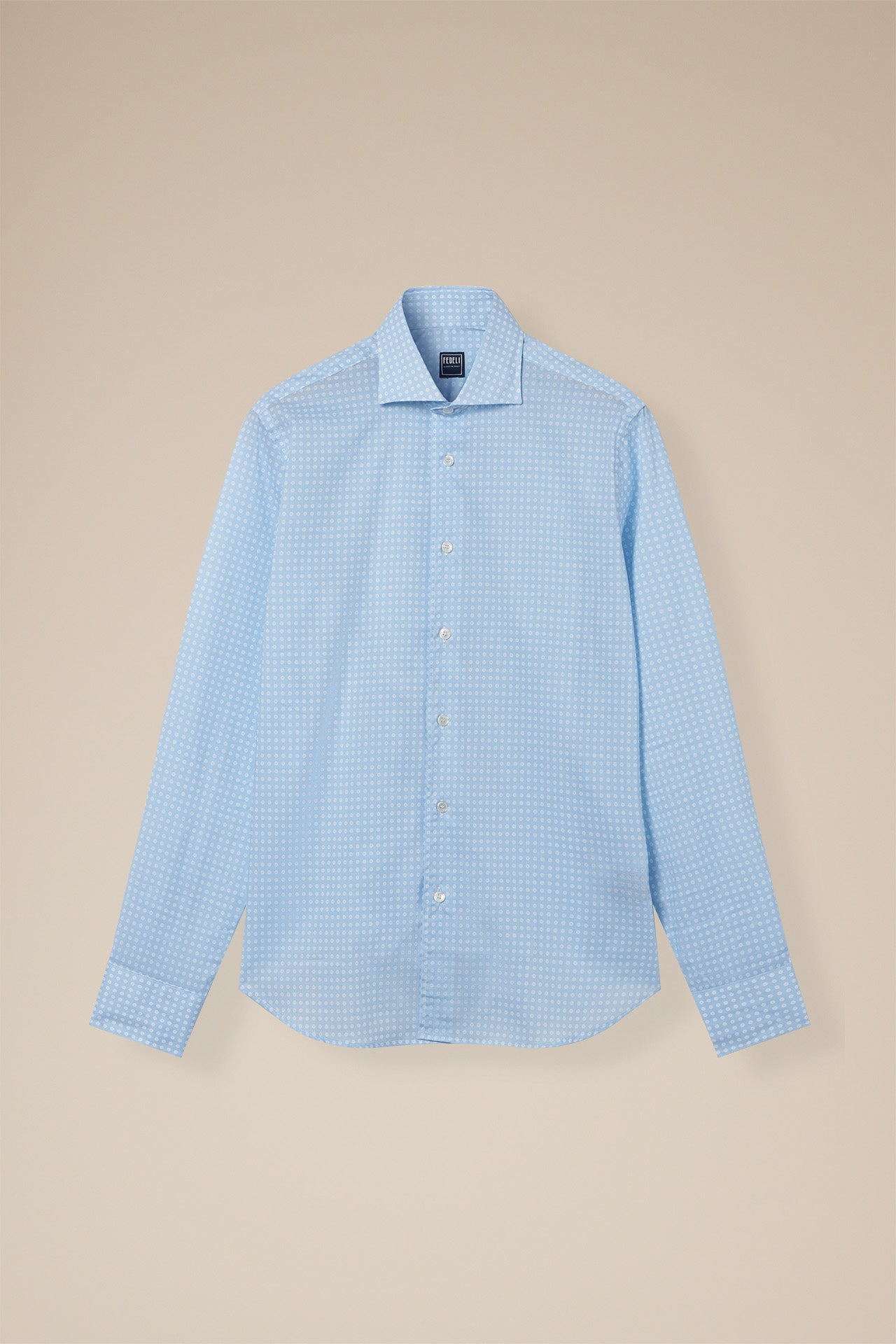 Sean Long Sleeve Cotton Voile Shirt - Dots Pattern