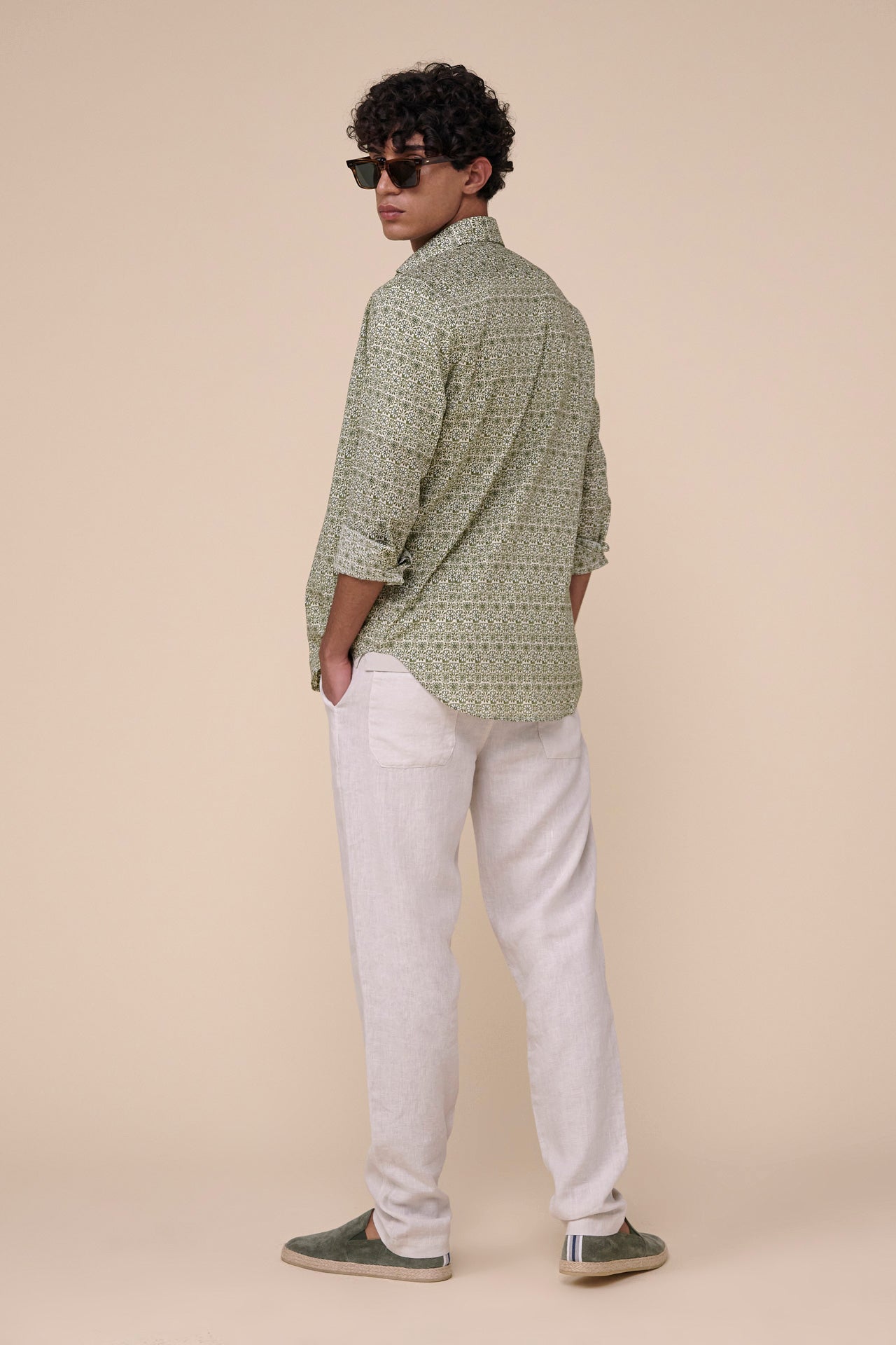 Sean Cotton Voile Long Sleeve Shirt - Floral Pattern