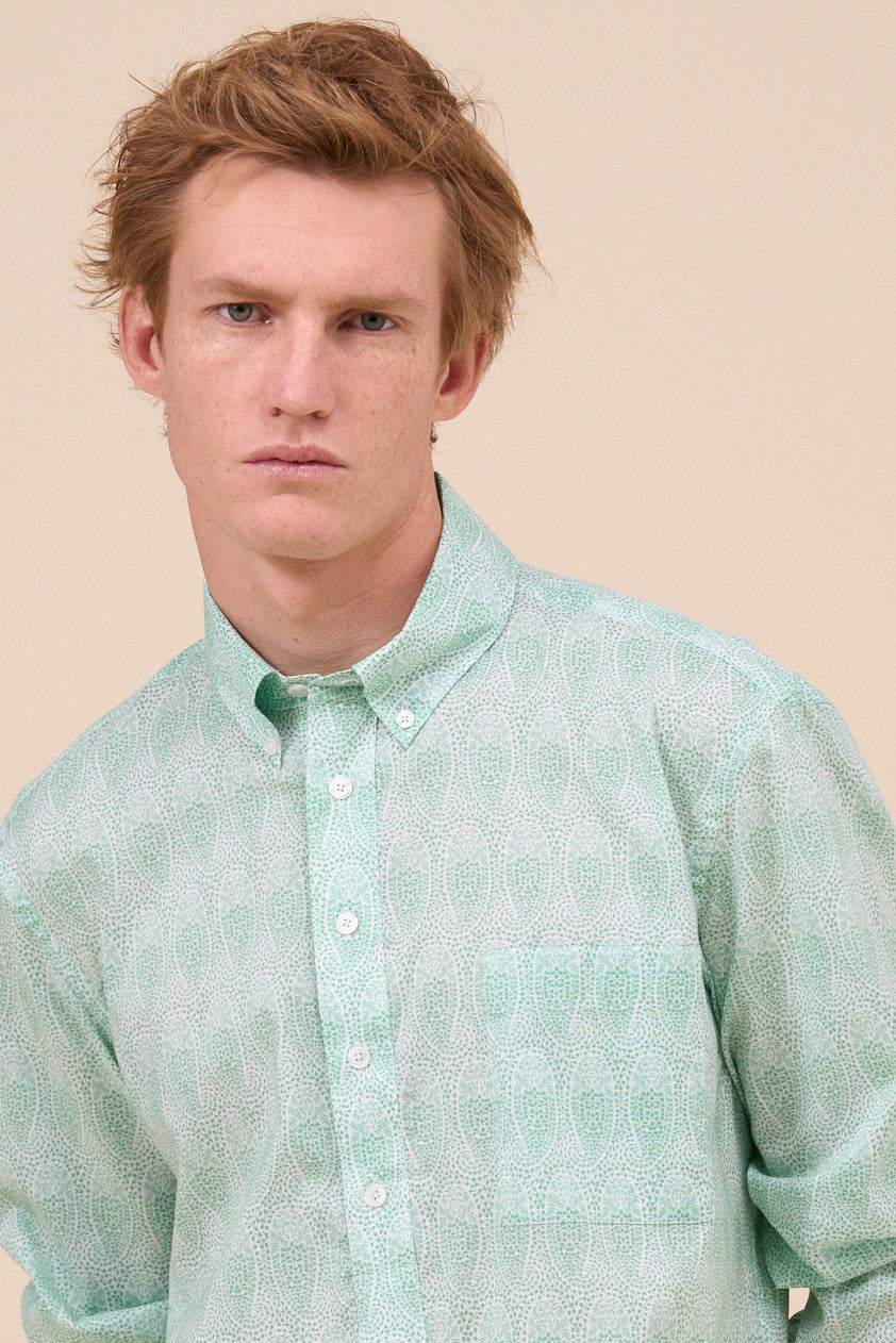 Marlon Printed Cotton Voile Half-buttoned Shirt - Paisley Pattern