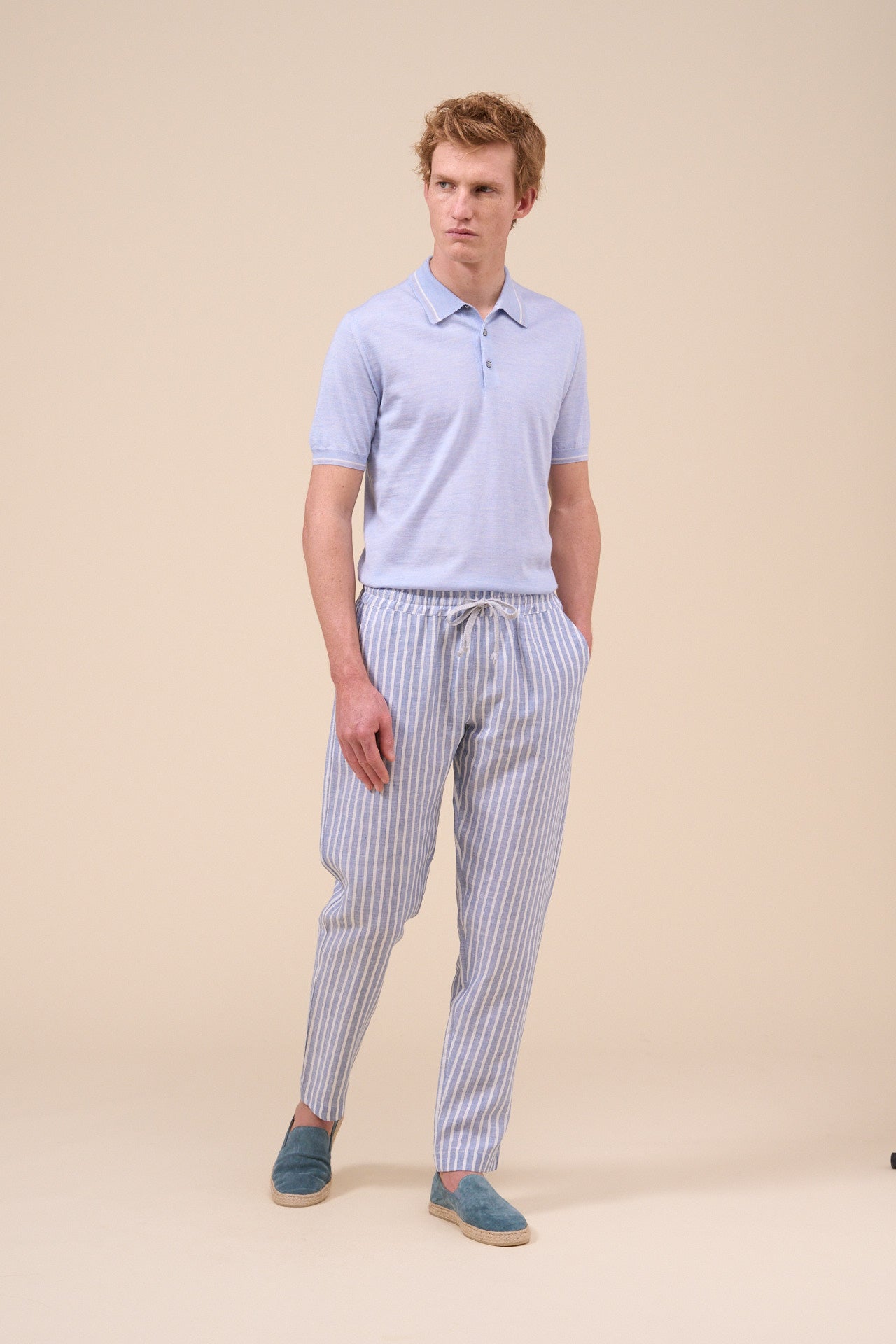 Bonifacio Linen Striped Pants